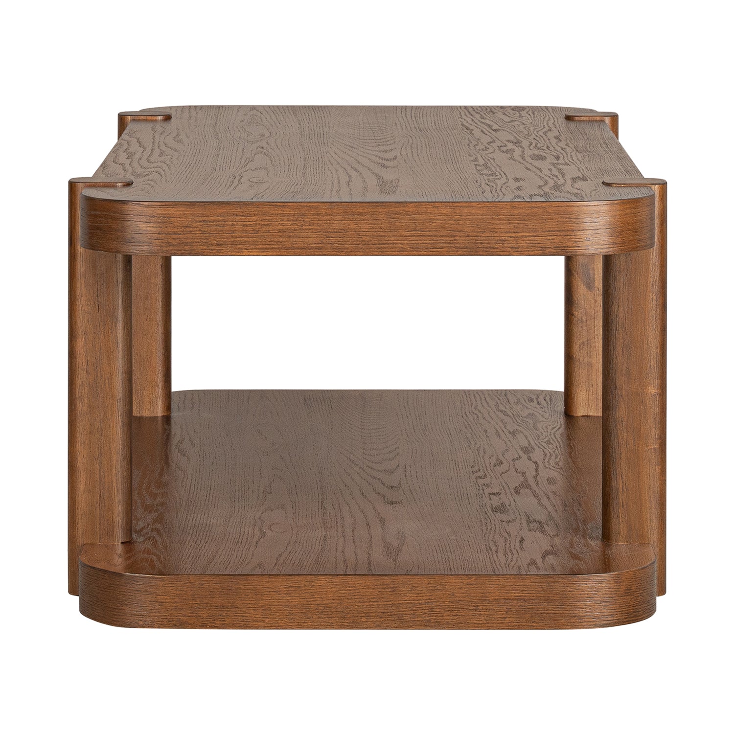 ROME + OAK Coriles Cocktail Table, Wood Rectangle Furniture w/ Shelf, Walnut