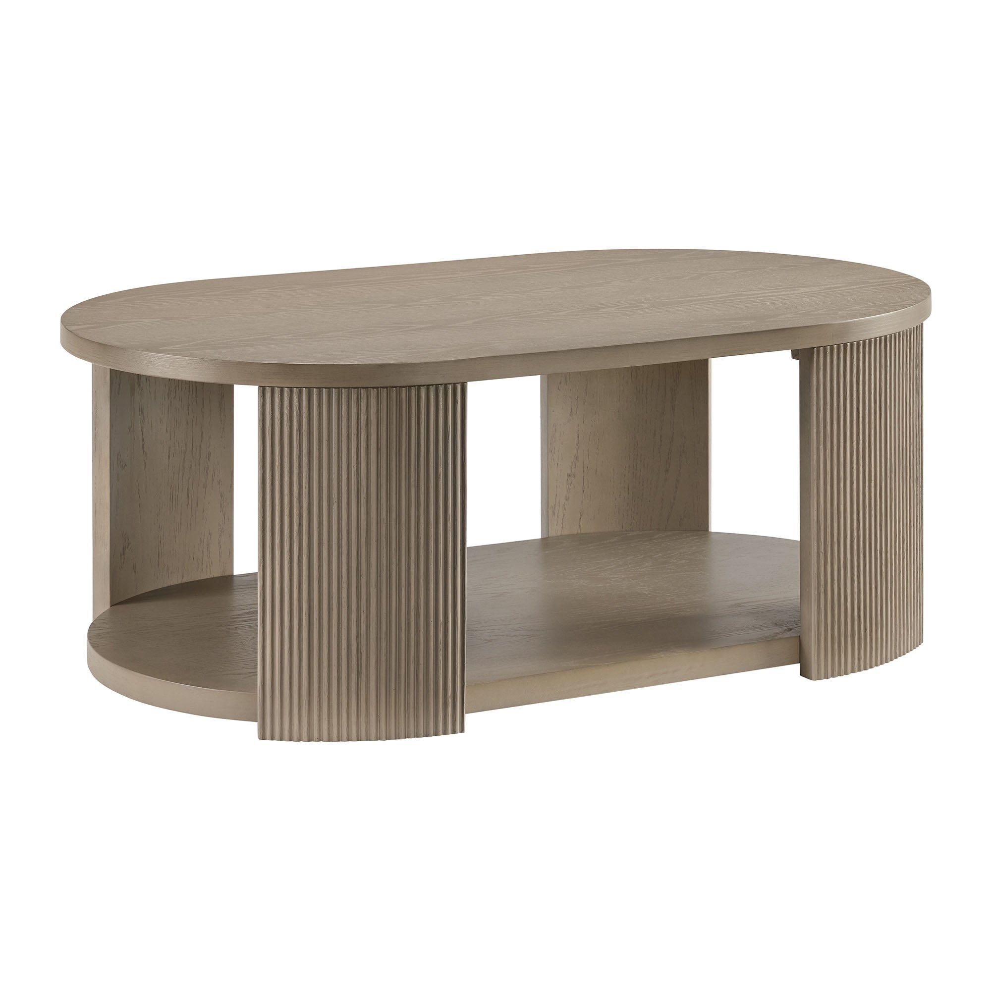 ROME + OAK Euclid Coffee Table, Rustic Wood Living Room Centerpiece, Beige - VMInnovations