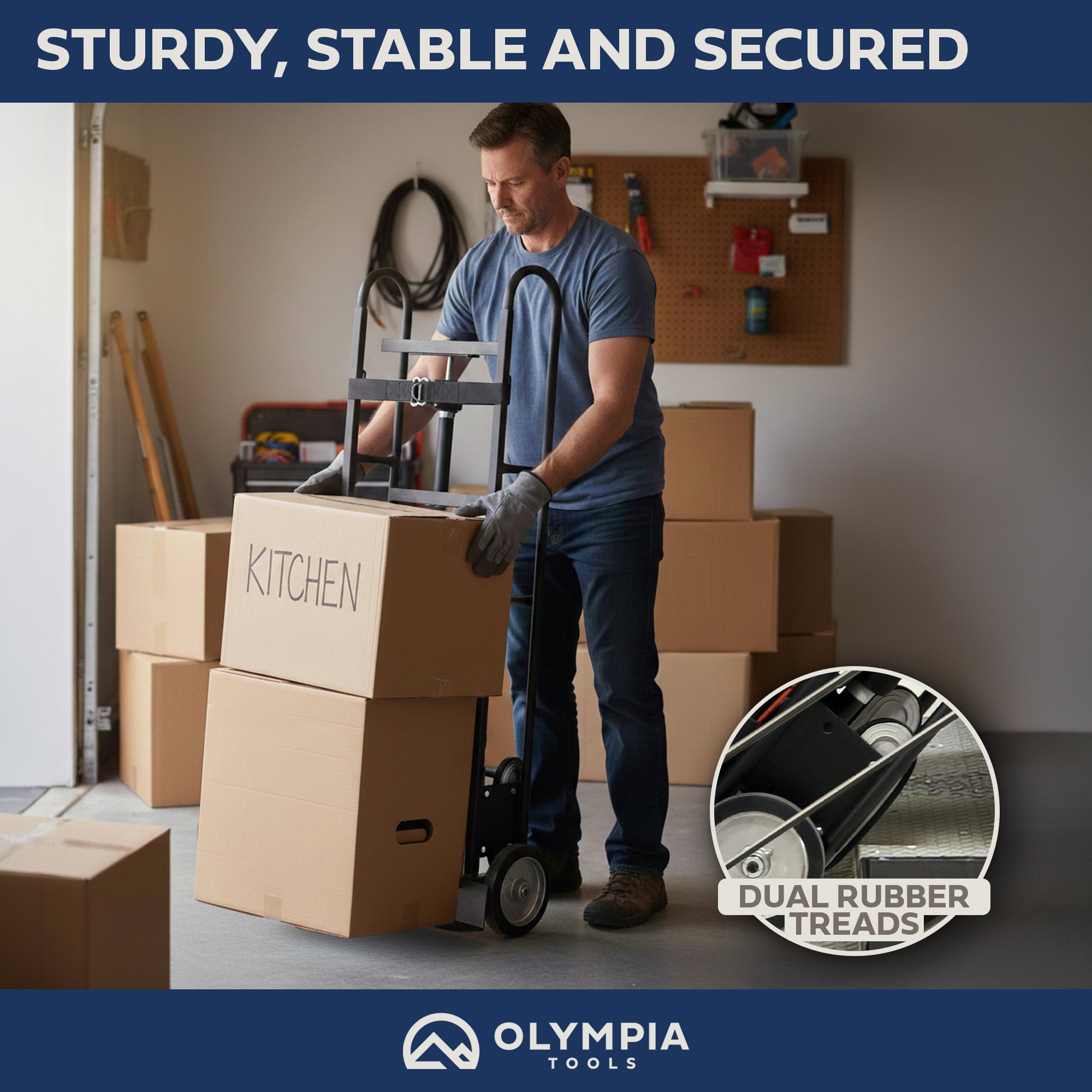 Olympia Tools 1200 Lb Appliance Hand Truck with Auto-Recoil Straps, (Open Box)