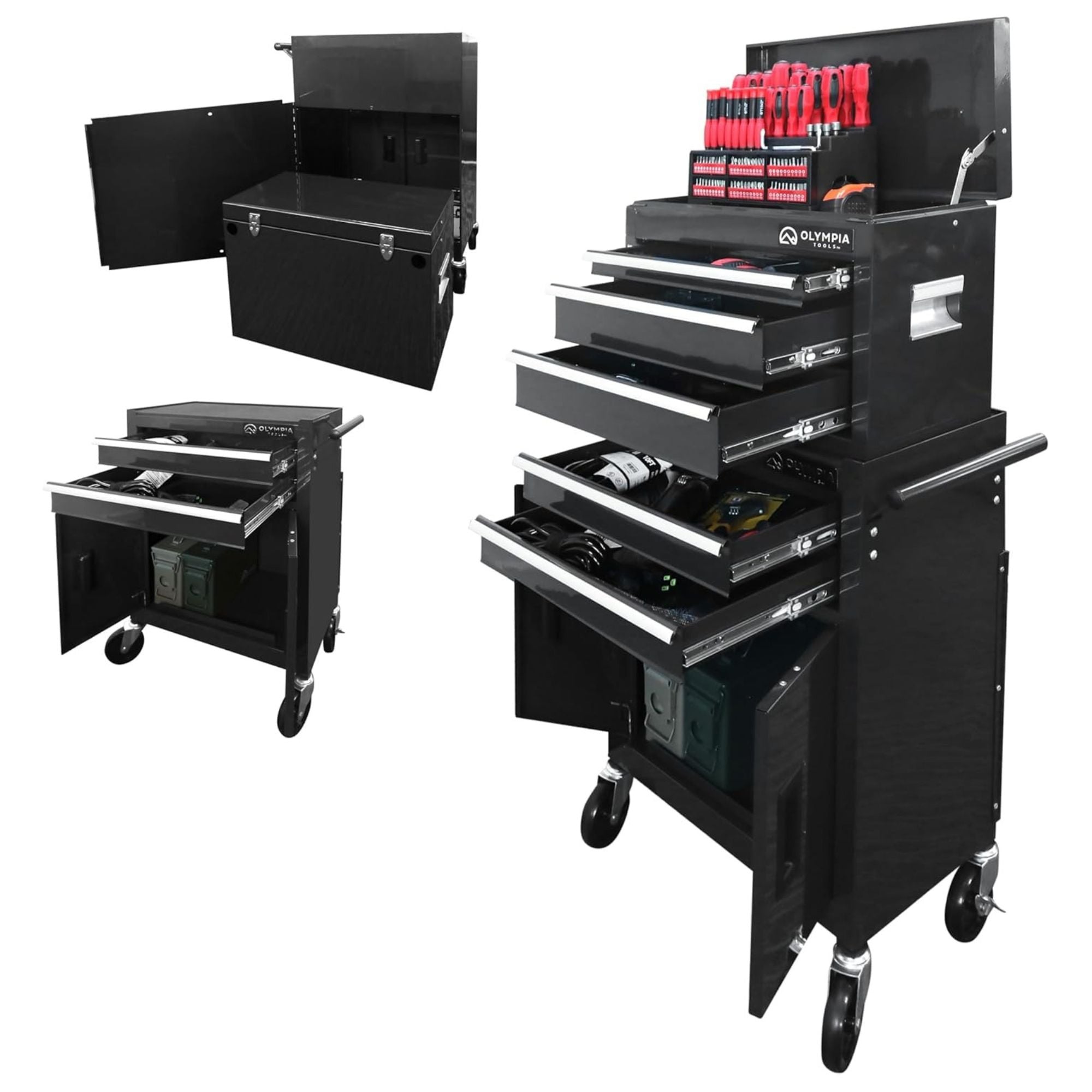 Olympia Tools 20-Inch Rolling Tool Cabinet with 5 Drawers, Locking (Open Box) - VMInnovations
