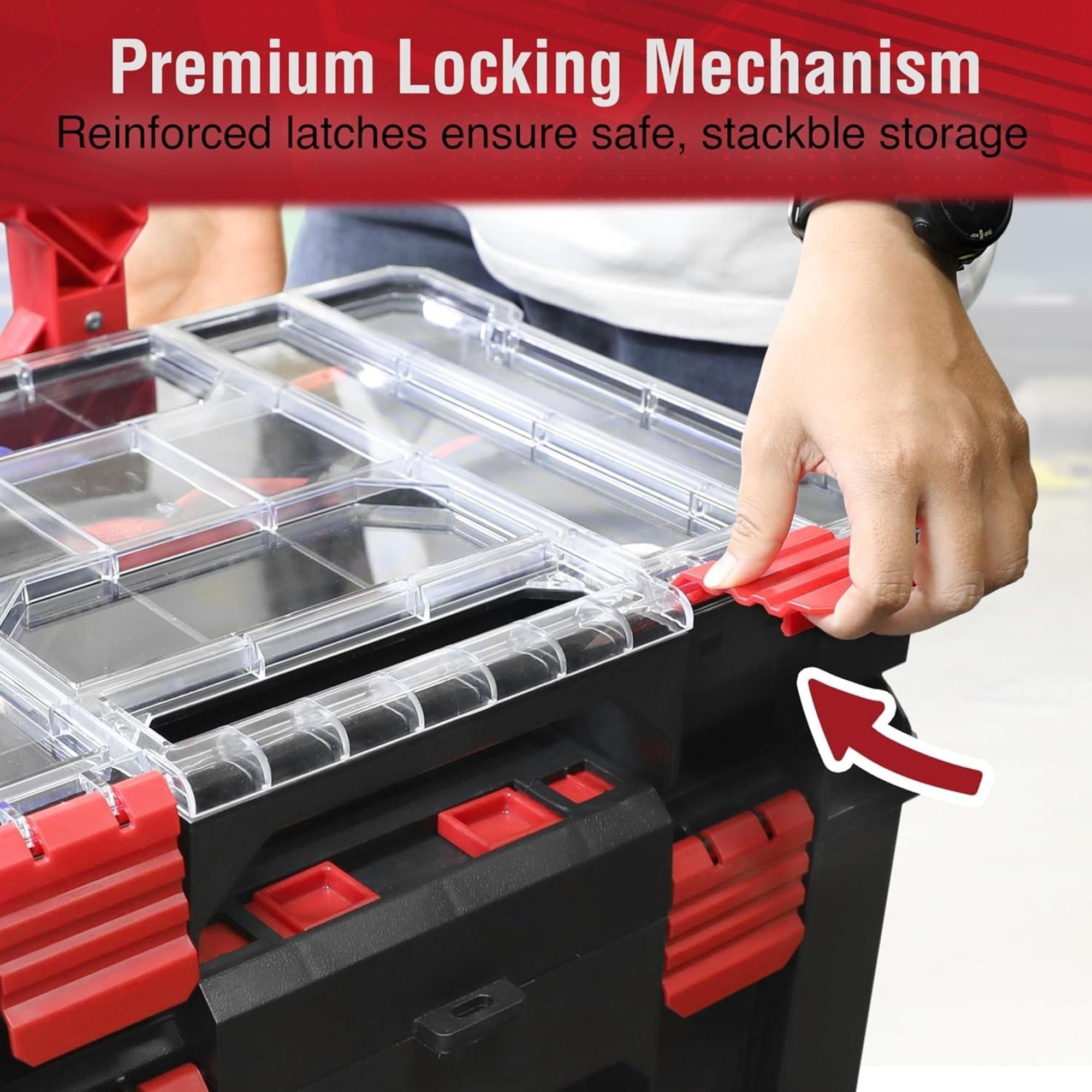 OLY-PRO Modular Tool Box Storage System, Rolling Stackable Toolbox with Wheels - VMInnovations