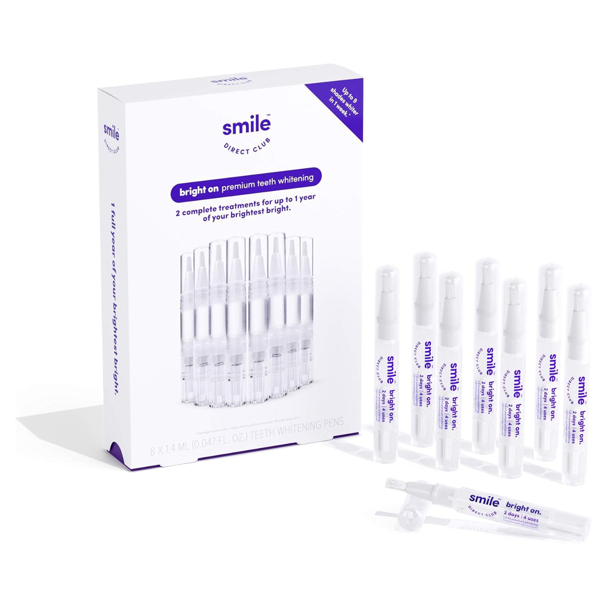 SmileDirectClub Teeth Whitening Kit, 8 1.4mL Gel Pens with Hydrogen Peroxide - VMInnovations