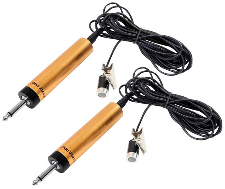 2) NEW PYLE PRO PLMC15 Lavalier Electret Omnidirectional Condenser Microphones