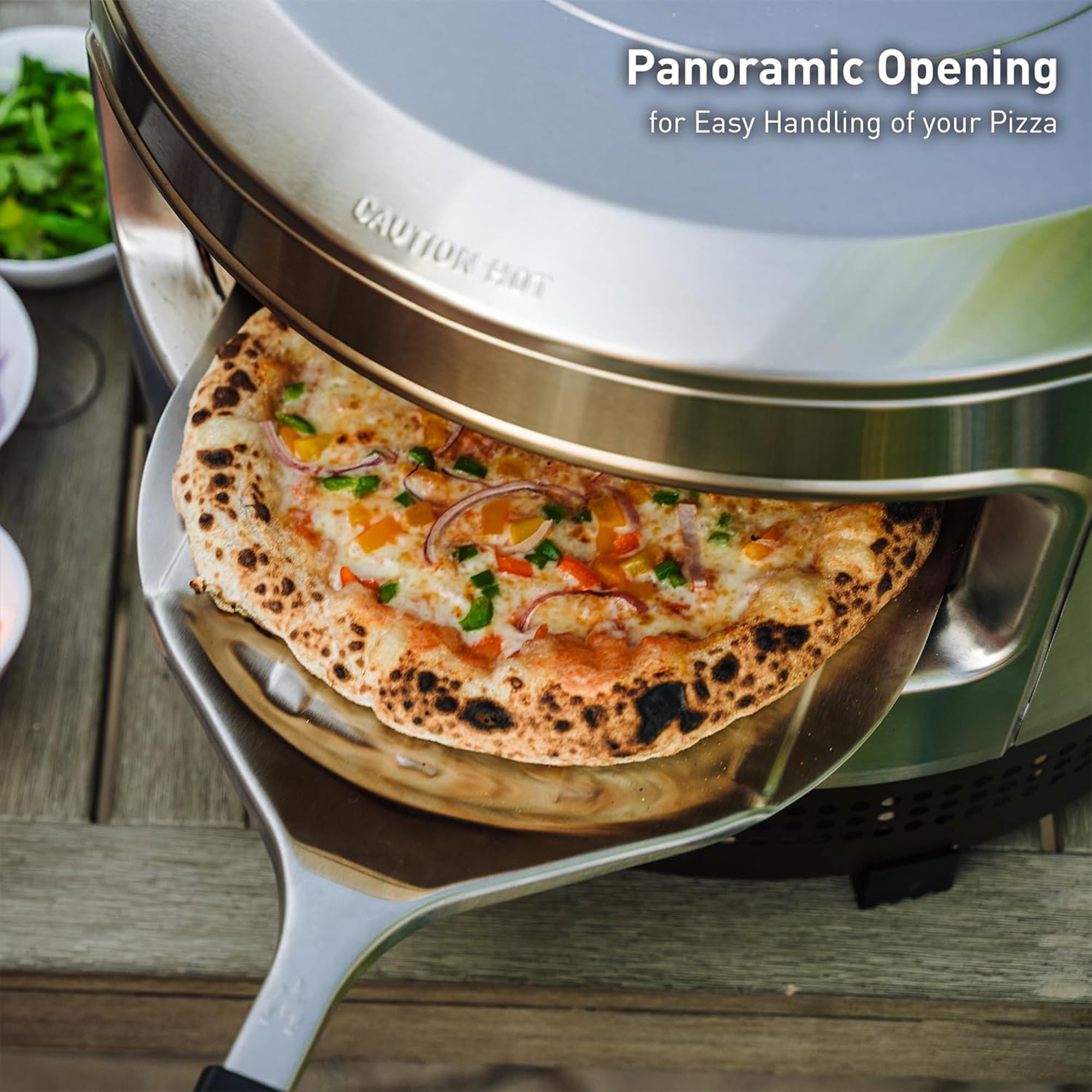 Solo Stove Pi Prime Pizza Oven Outdoor - Gas Pizza Oven Propane - Portable with Cordierite Stone Cooking Surface - Demi-Dome Design - Wide-Mouthed Opening - Stainless Steel