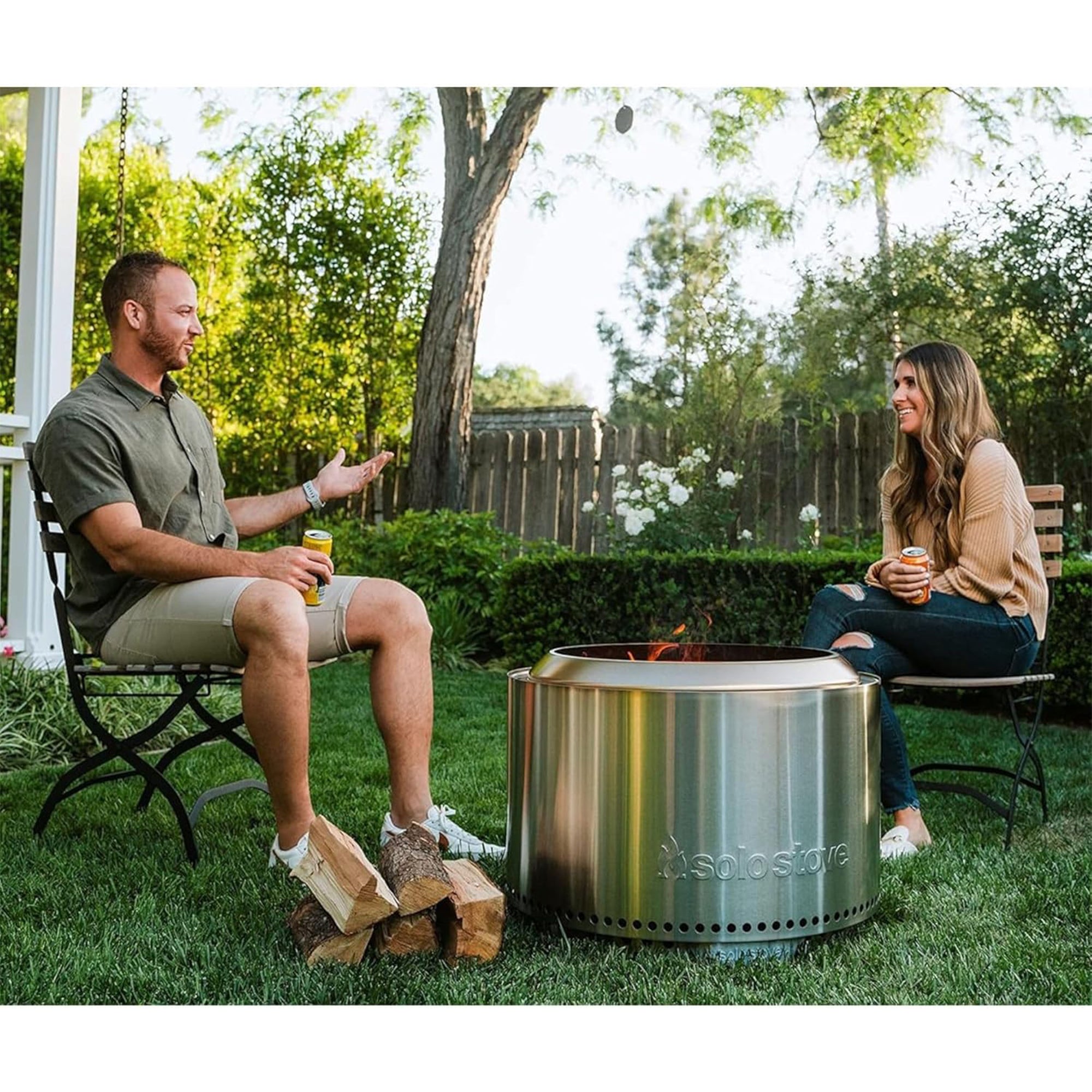 Solo Stove Yukon 27 Inch Smokeless Fire Pit with Removable Ash Pan - Wood Burning Portable Stainless Steel Outdoor Fireplace, Stainless Steel, Ideal for 6 or More People, 38 lbs