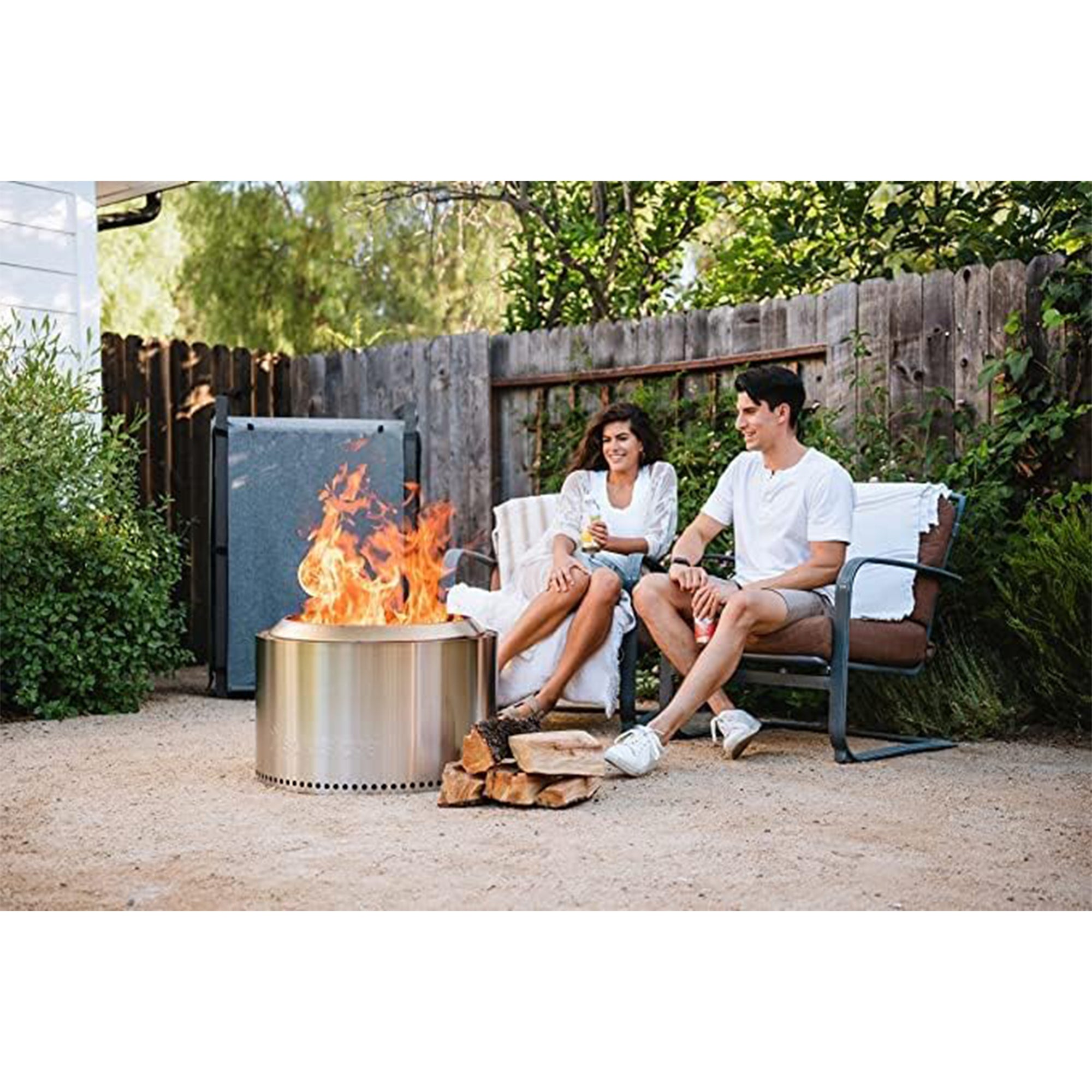Solo Stove Yukon 2.0, 27 Inch Smokeless Fire Pit with Removable Ash Pan - Wood Burning Portable Stainless Steel Outdoor Fireplace, Stainless Steel, Ideal for 6 or More People, 38 lbs