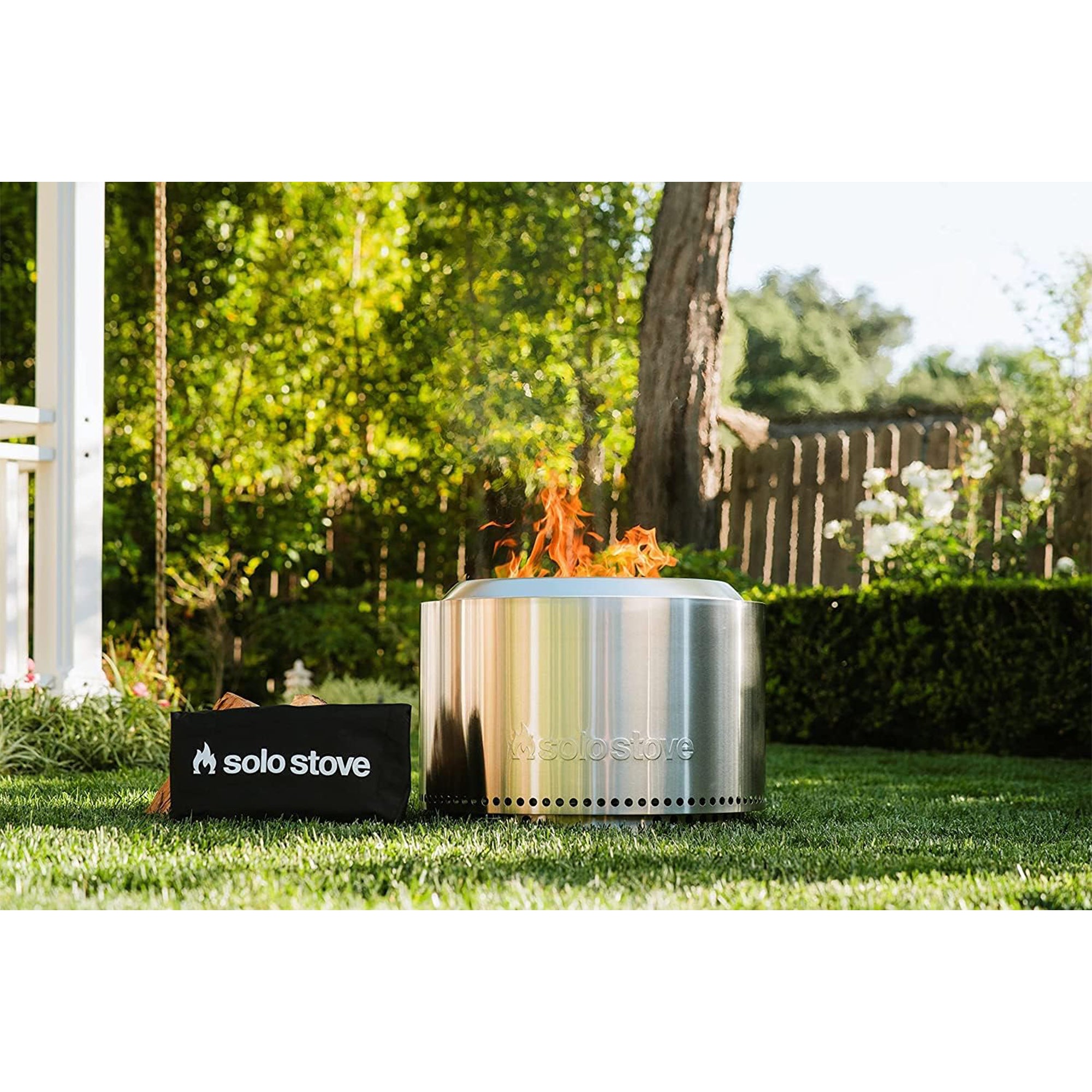 Solo Stove Yukon 2.0, 27 Inch Smokeless Fire Pit with Removable Ash Pan - Wood Burning Portable Stainless Steel Outdoor Fireplace, Stainless Steel, Ideal for 6 or More People, 38 lbs