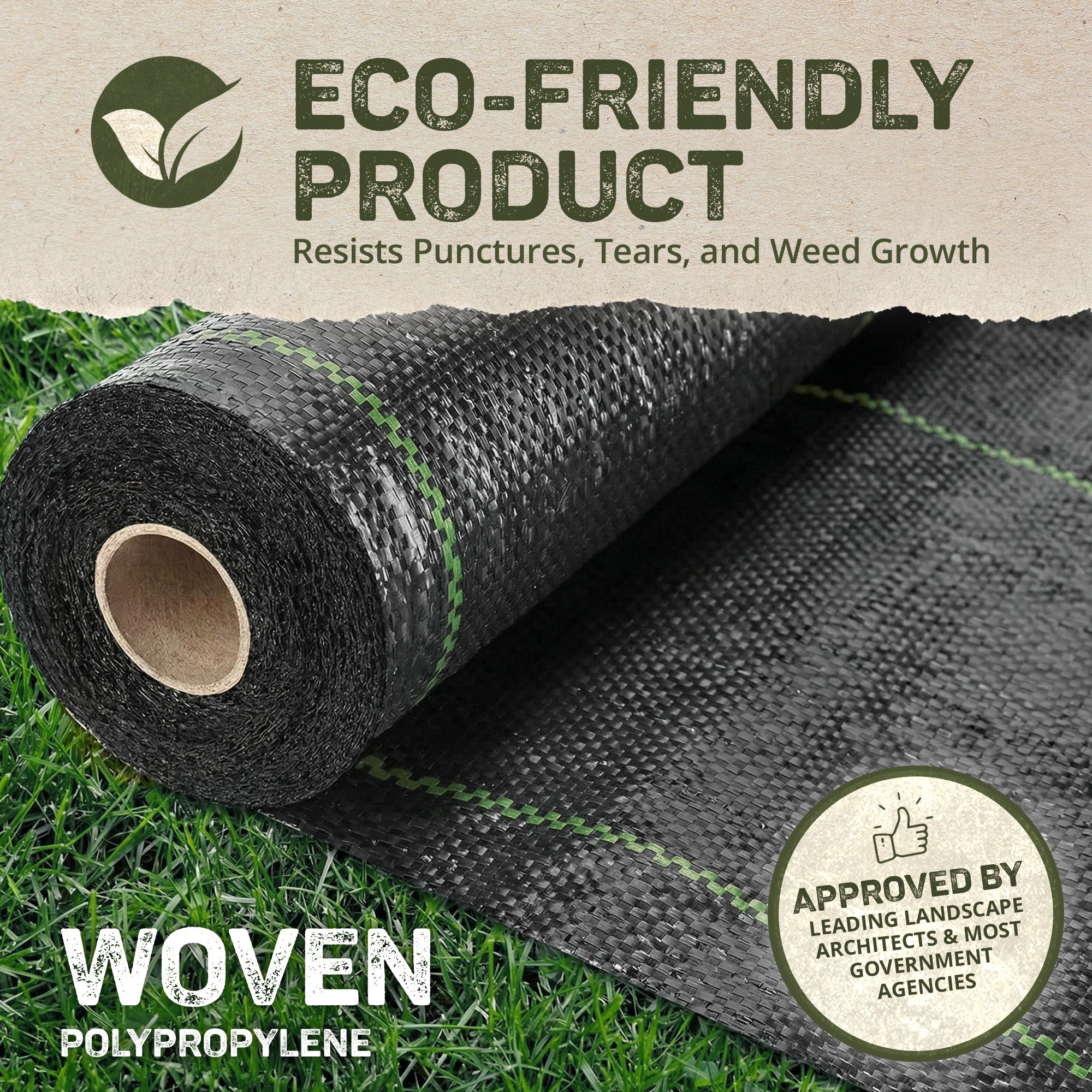DeWitt 2 Pack Earthmat Woven 4' x 100' Ground Cover, Weed Control Garden Mat
