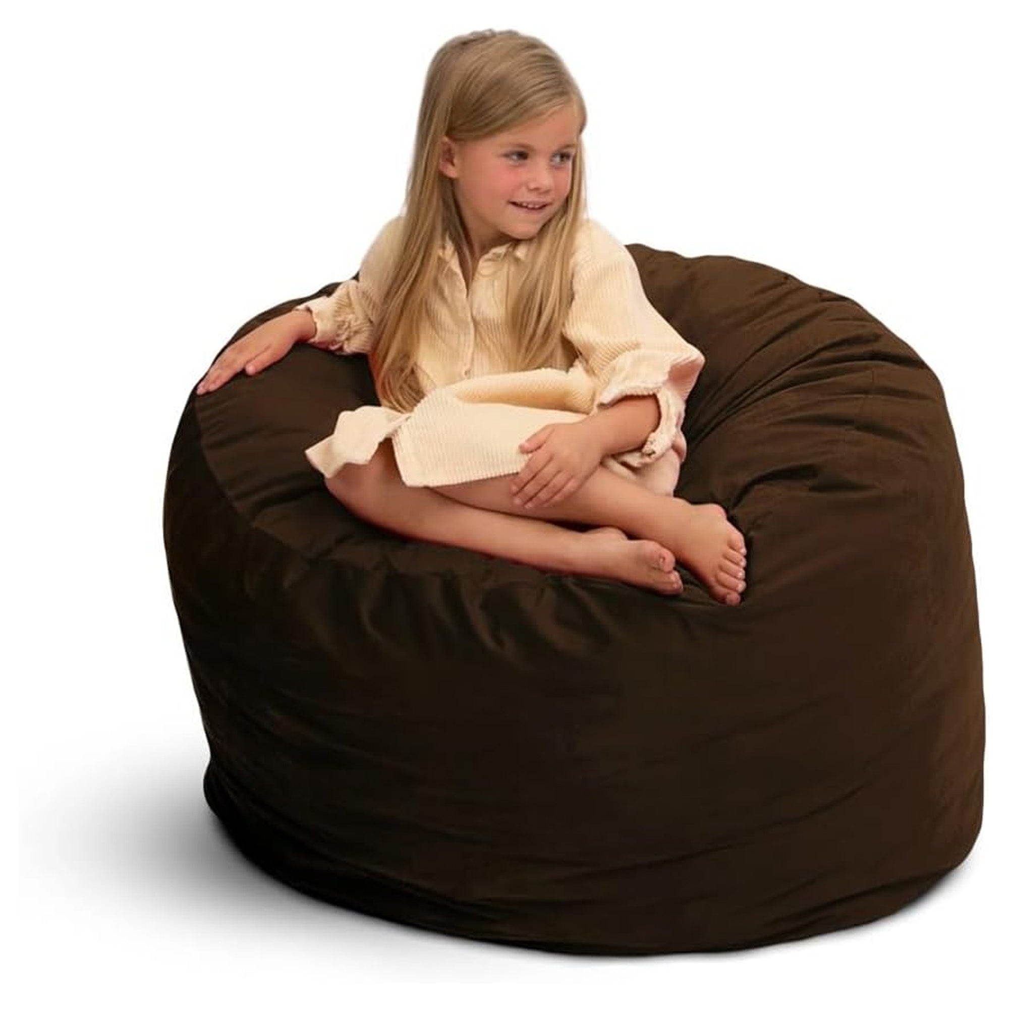 Ultimate Sack 3ft Bean Bag Chair, Oversized Indoor Comfy Lounger, Brown Suede