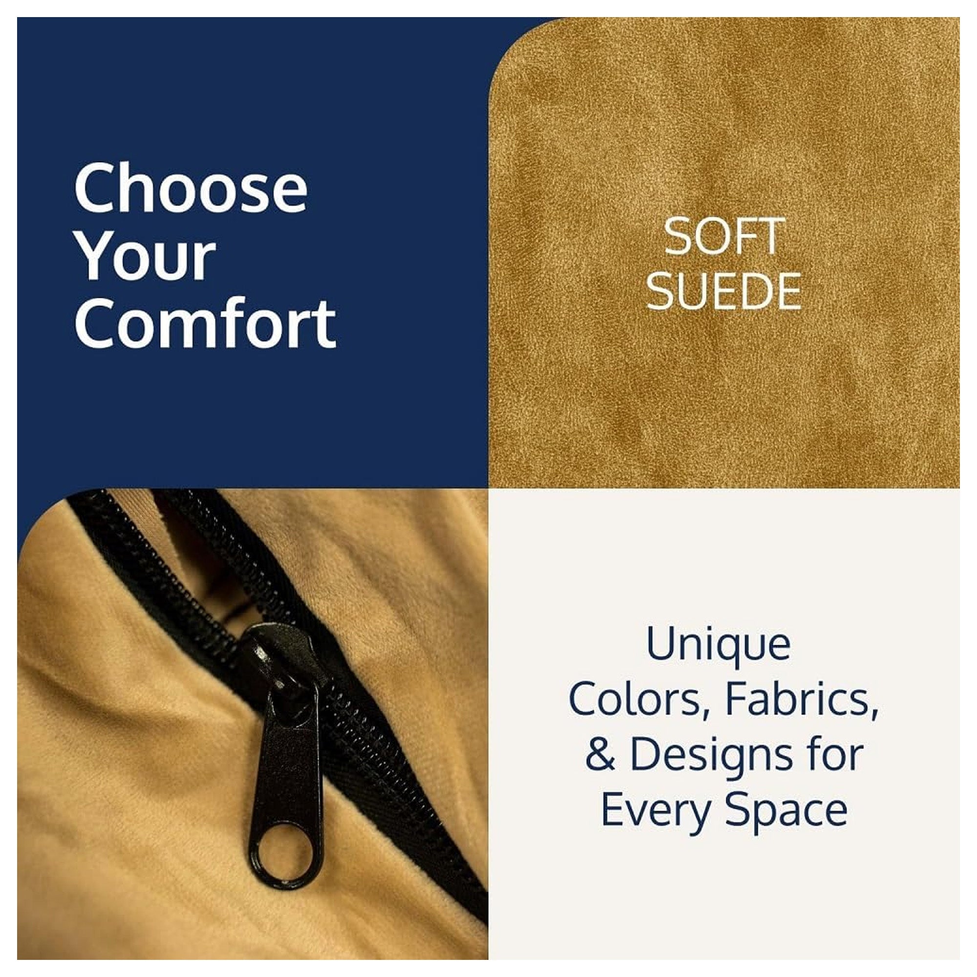 Ultimate Sack 3ft Bean Bag Chair, Oversized Indoor Comfy Lounger, Camel Suede