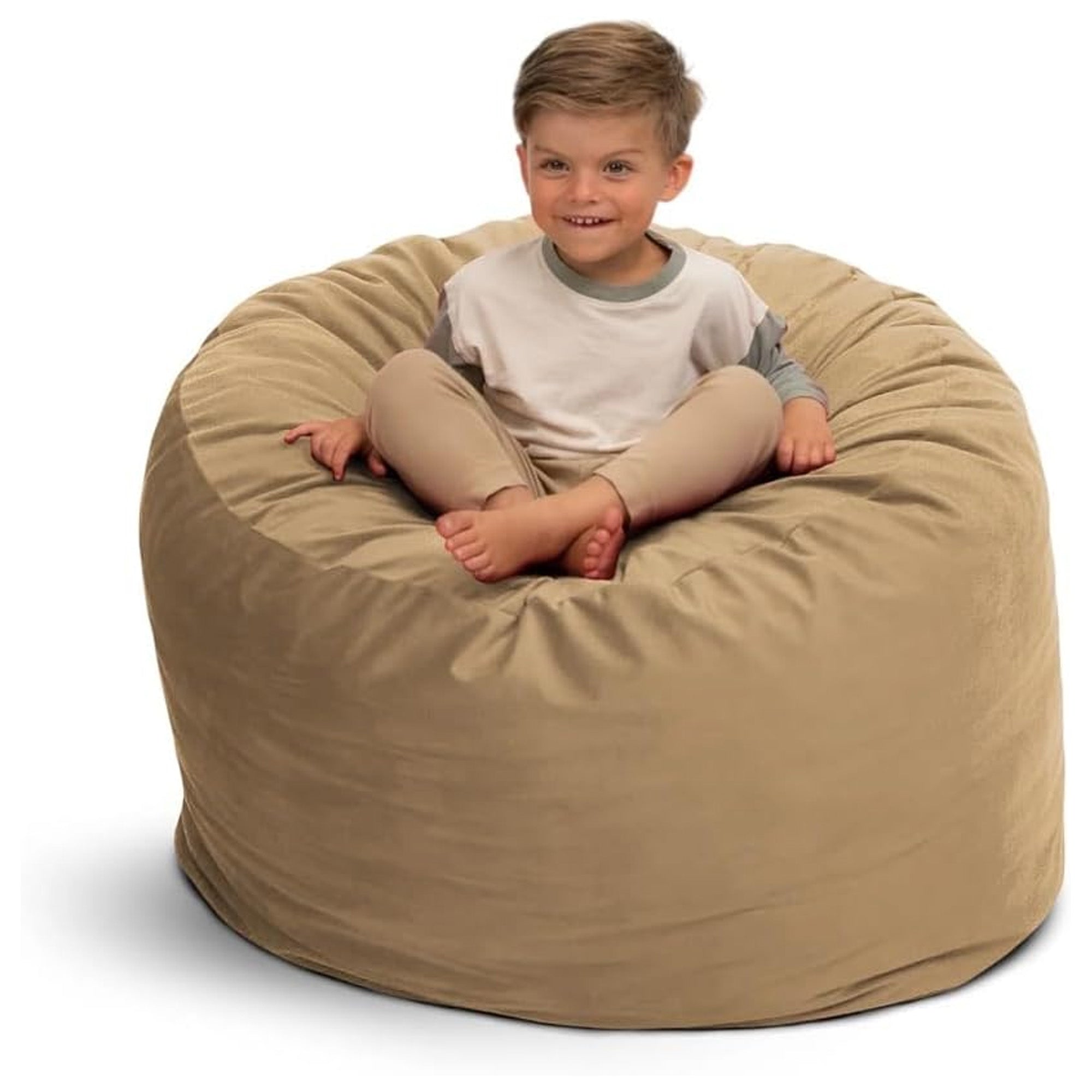 Ultimate Sack 3ft Bean Bag Chair, Oversized Indoor Comfy Lounger, Camel Suede