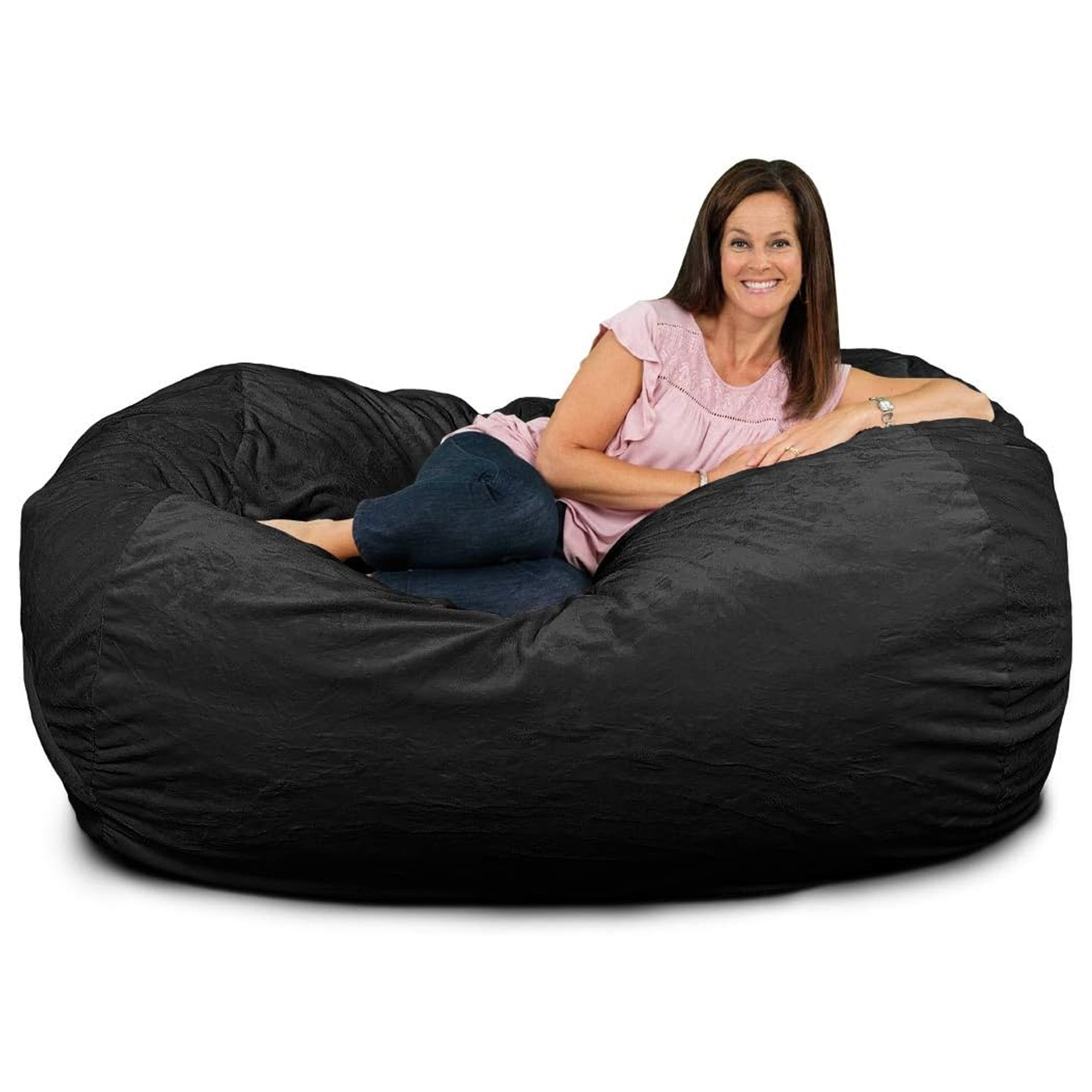 Ultimate Sack Lounger Bean Bag Chair Oversized Indoor Loveseat, Charcoal Fur
