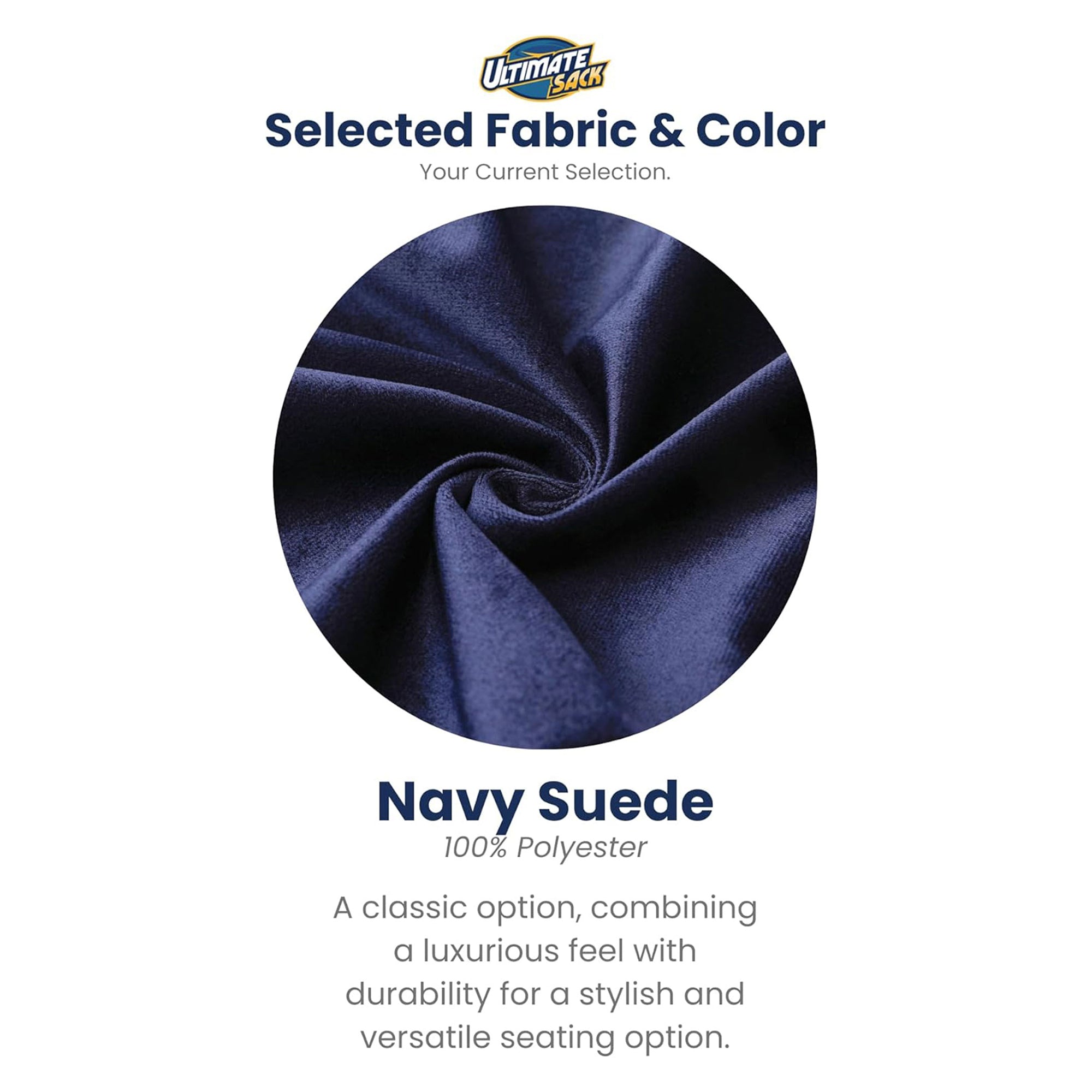 Ultimate Sack Lounger Bean Bag Chair Oversized Indoor Comfy Loveseat, Navy Suede