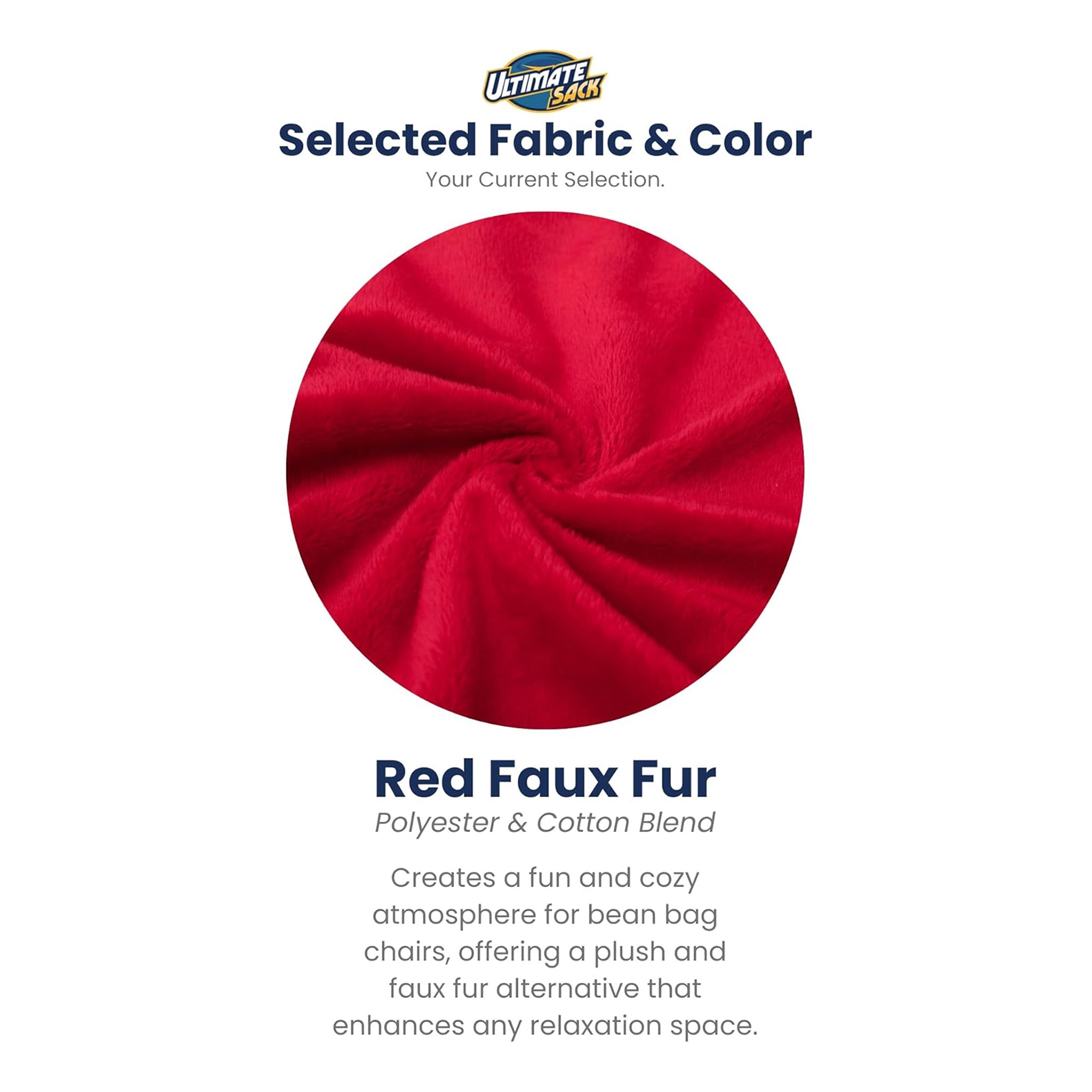 Ultimate Sack Lounger Bean Bag Chair Oversized Indoor Comfy Loveseat, Red Fur - VMInnovations