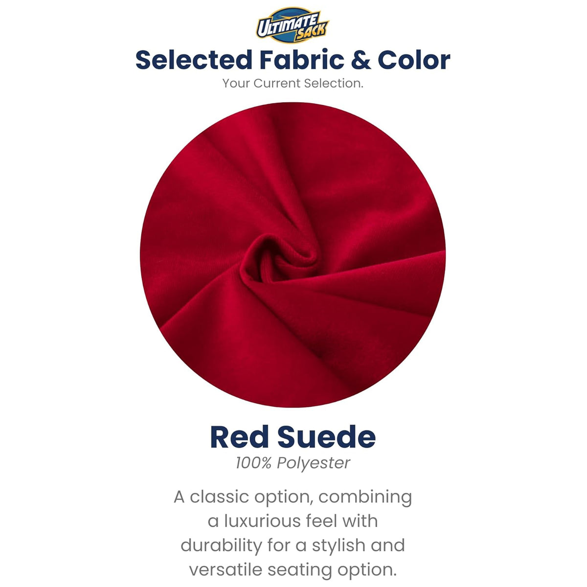 Ultimate Sack 6ft Bean Bag Chair and Footstool, Oversized Lounger, Red Suede
