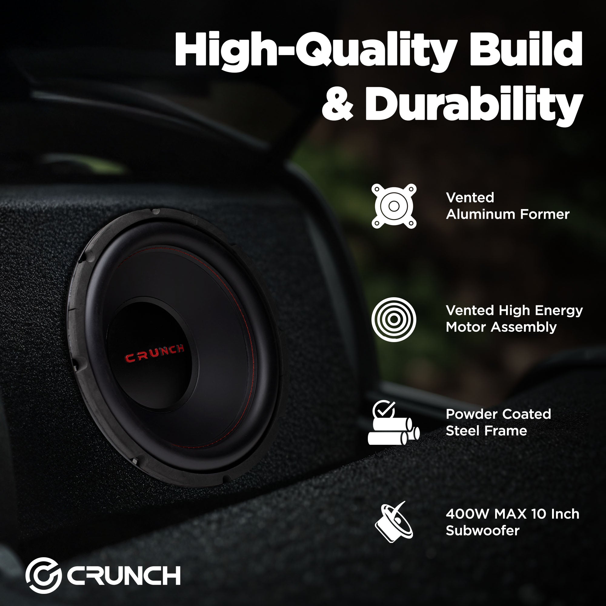 Crunch 4 Pack CRW10D4 10" 400W MAX 4 Ohm Dual Voice Coil Car Subwoofer Speaker