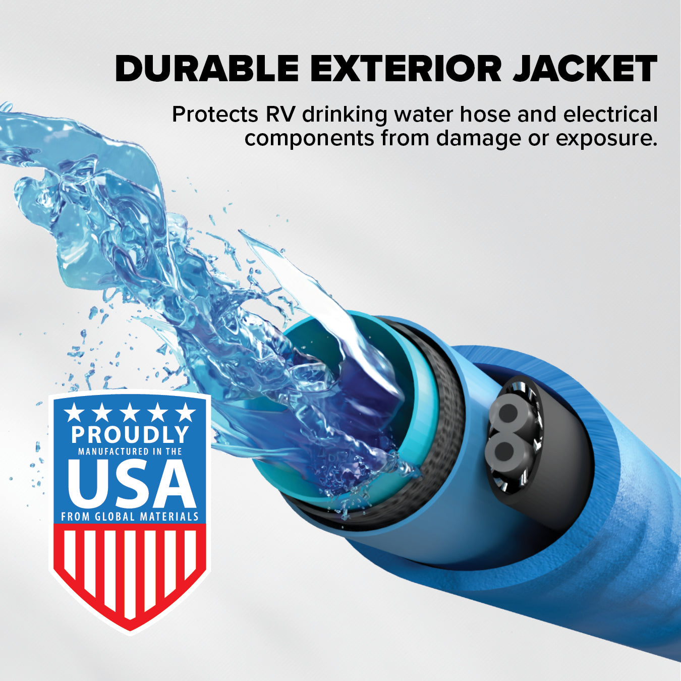 Camco 12 Ft Heated Water Hose for RV with Freeze Protection and Adapter, Blue
