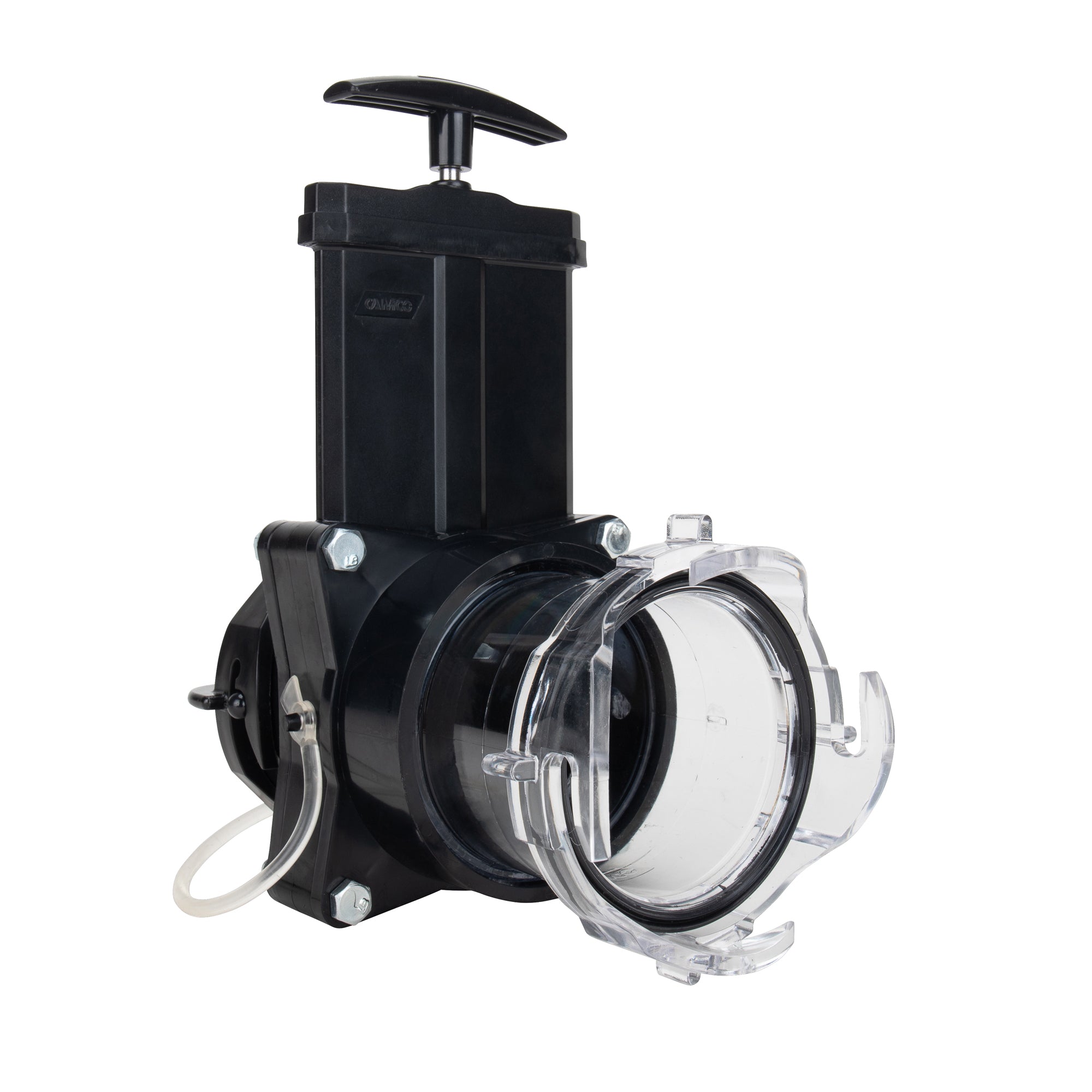 Camco RV Gate Valve with 3.5 Inch Clear Adapter for Sewer Hose and Drain Pipe - VMInnovations