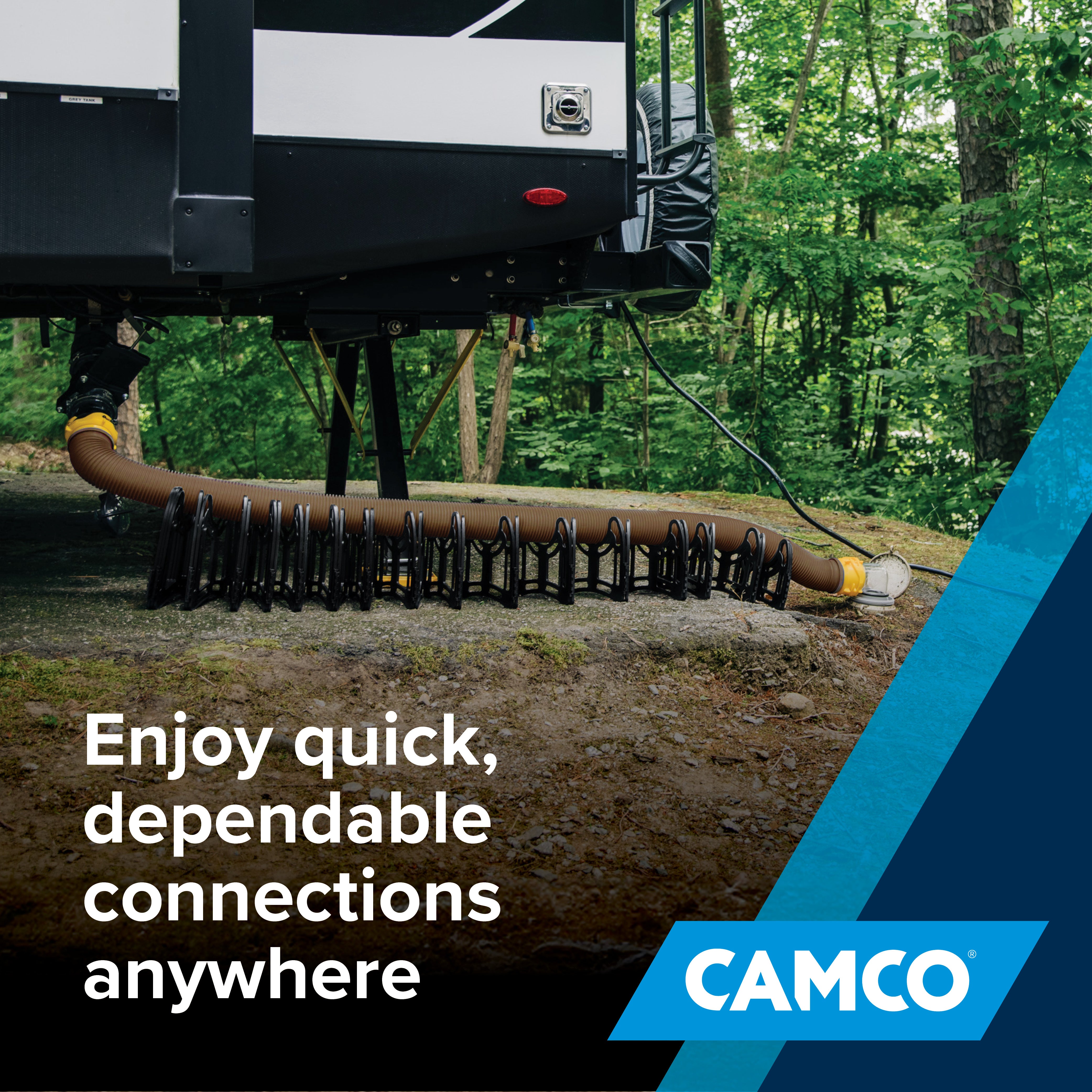 Camco Revolution 10 Ft RV Sewer Hose Kit with Swivel Fittings and Wire Guards