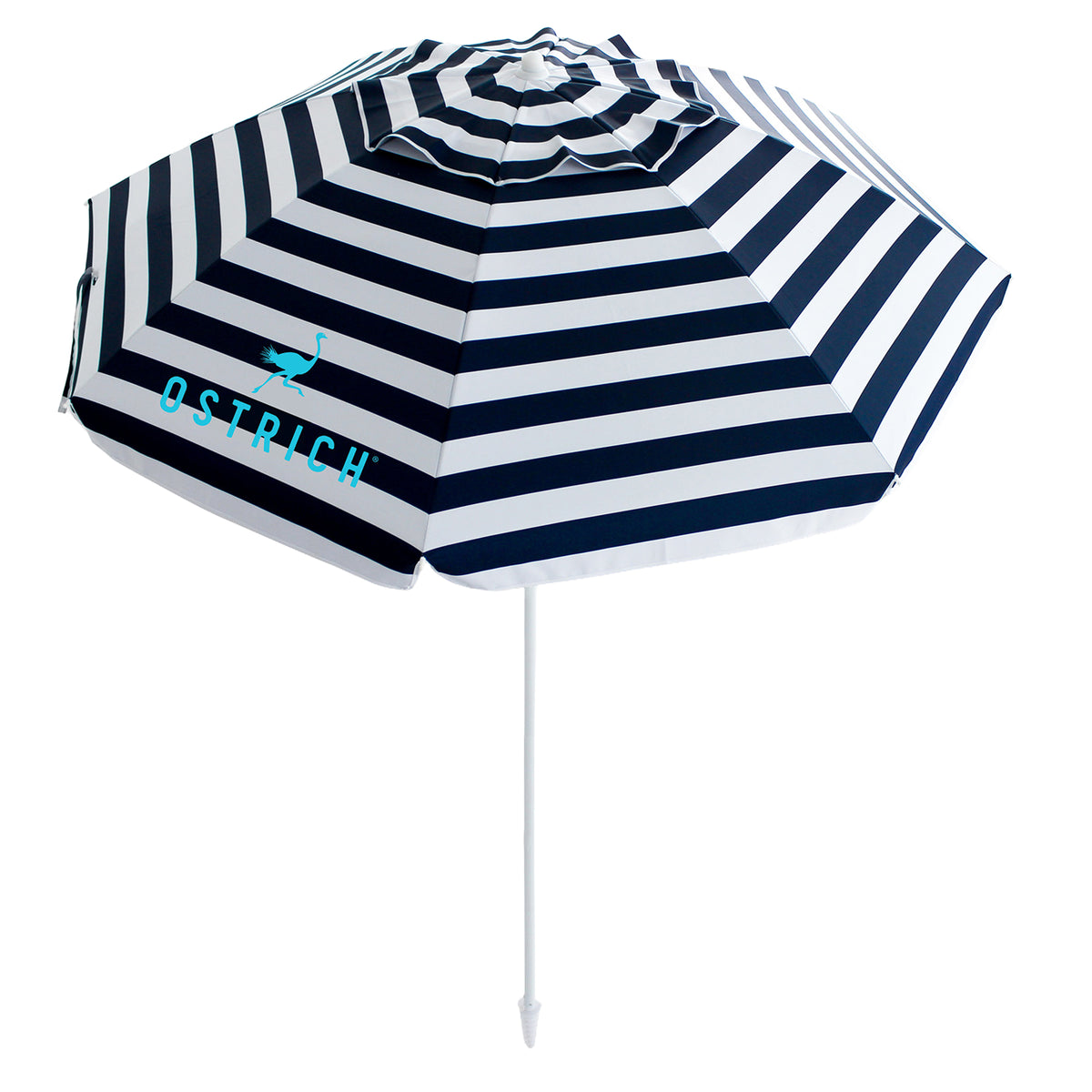 Ostrich The Deluxe Umbrella, 7 ft Beach Umbrella w/Sand Auger, Navy Blue (Used)