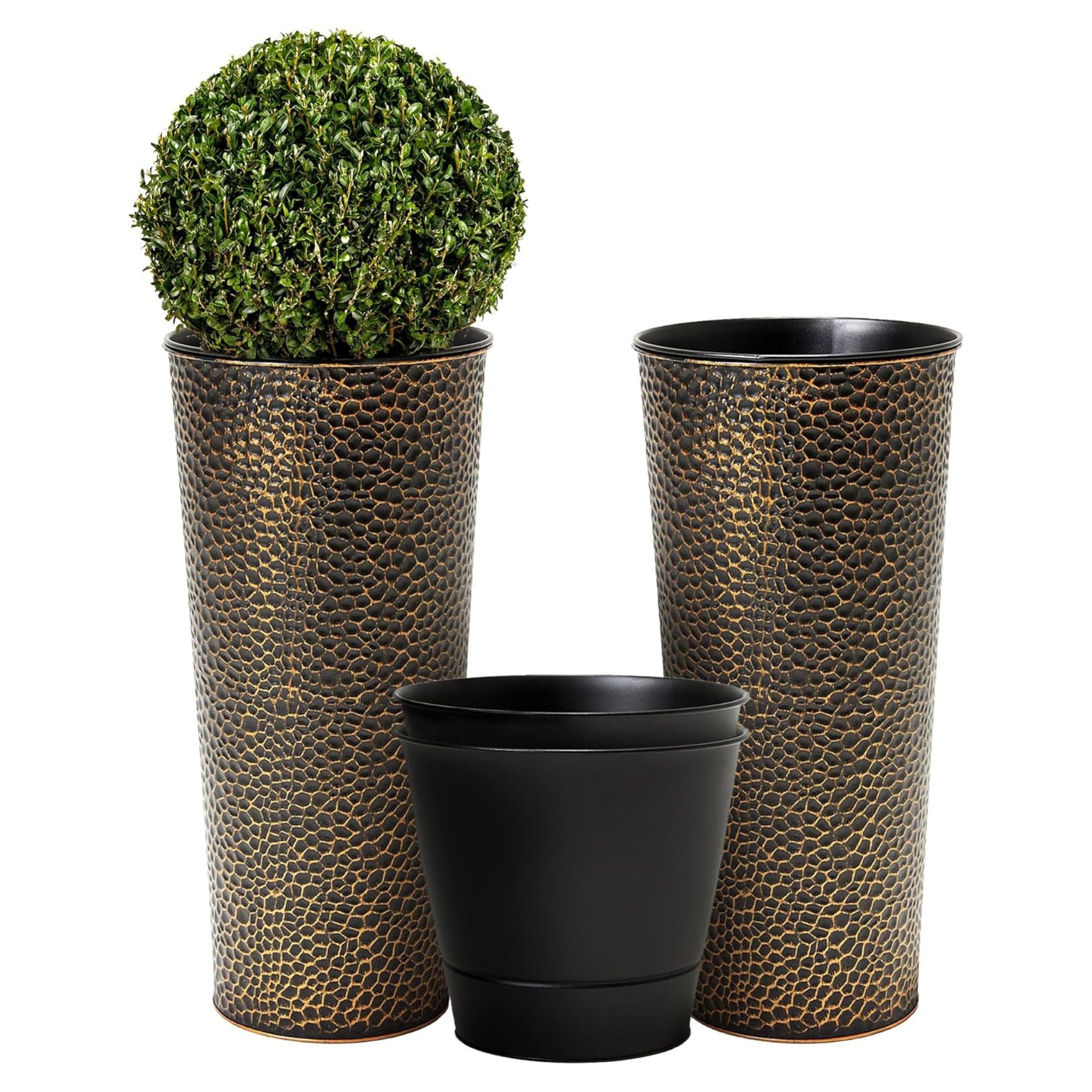 Worth 2 Pack 25" Metal Planter with Inside Pot for Indoors or Outdoors(Open Box)