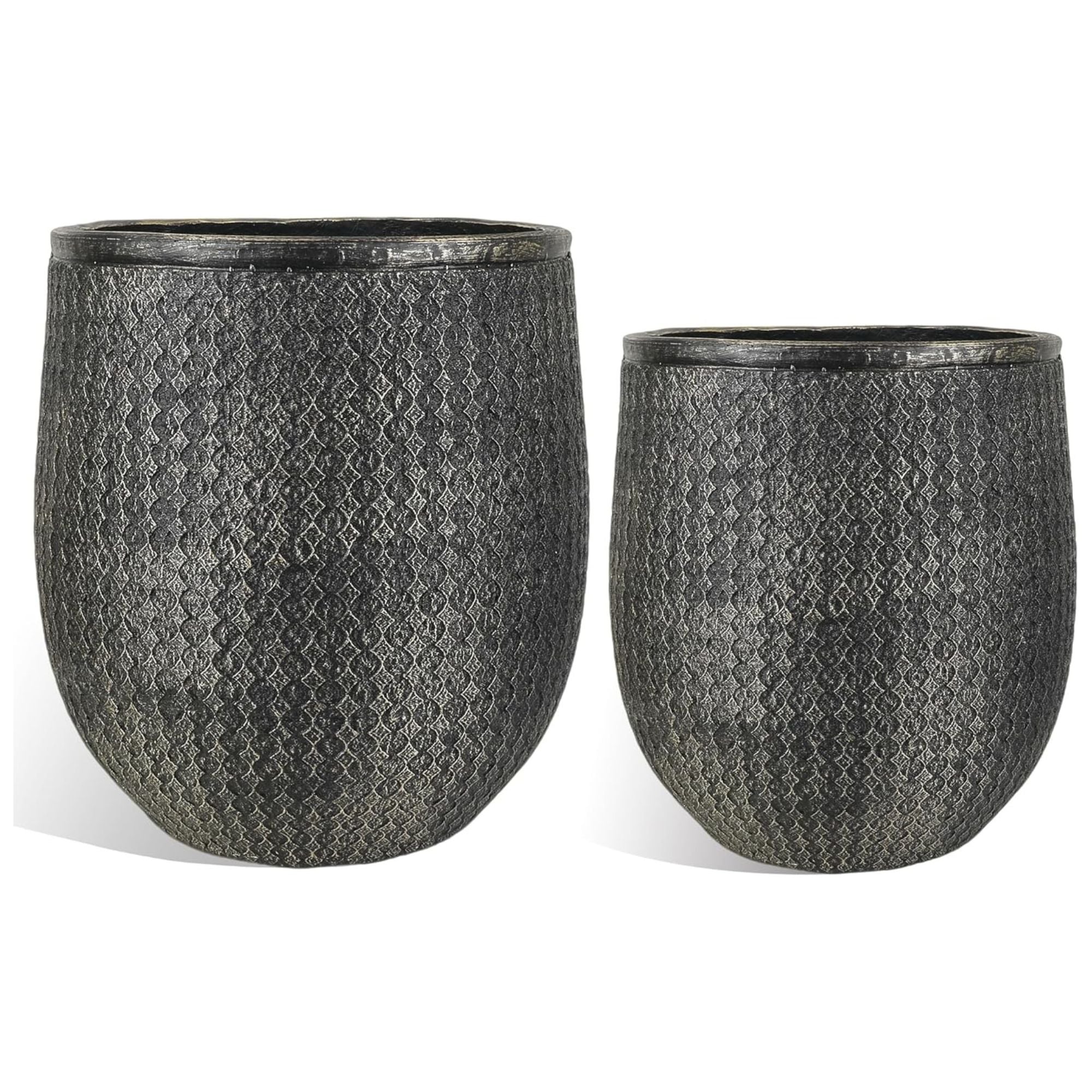 Worth 12" Round Planter, Lightweight Magnesium Oxide Cement Plant Pot, Grey - VMInnovations