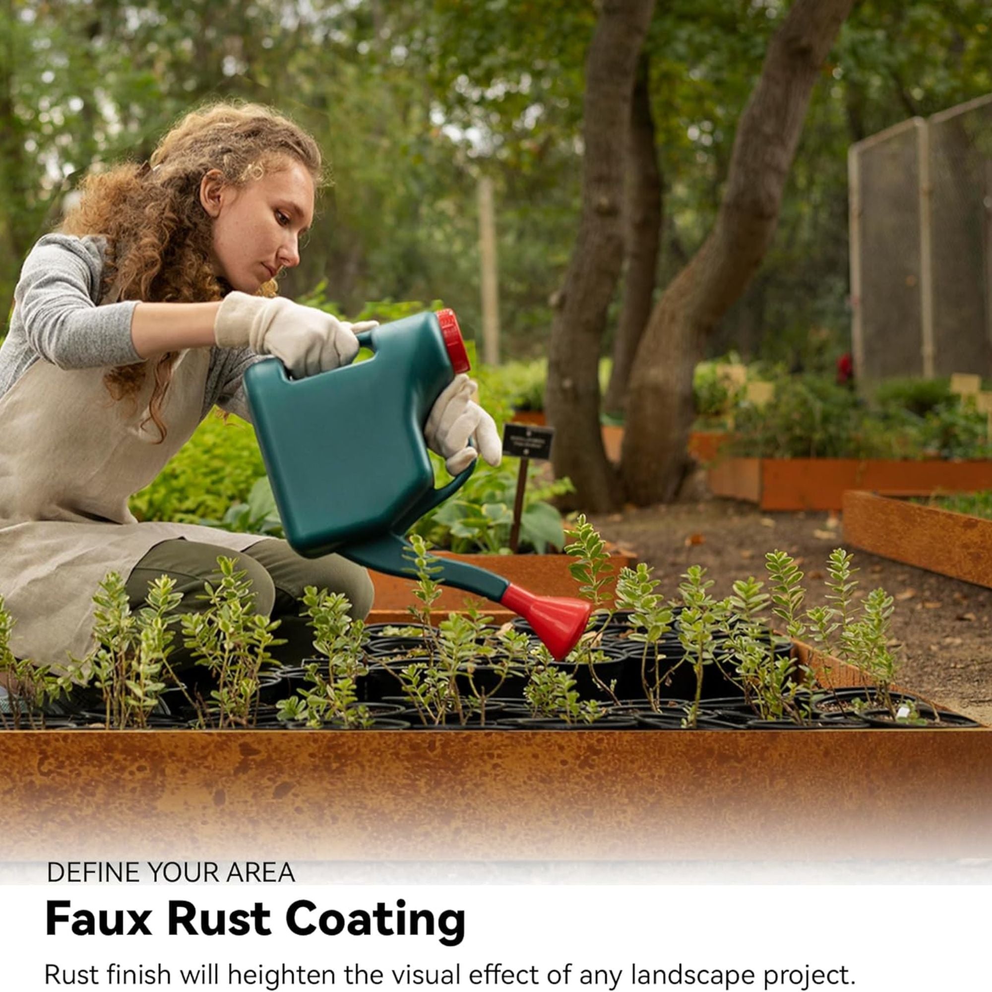 Worth Galvanized Steel Landscape Edging Roll with 8 Stakes, 4.5" x 25', Rust - VMInnovations