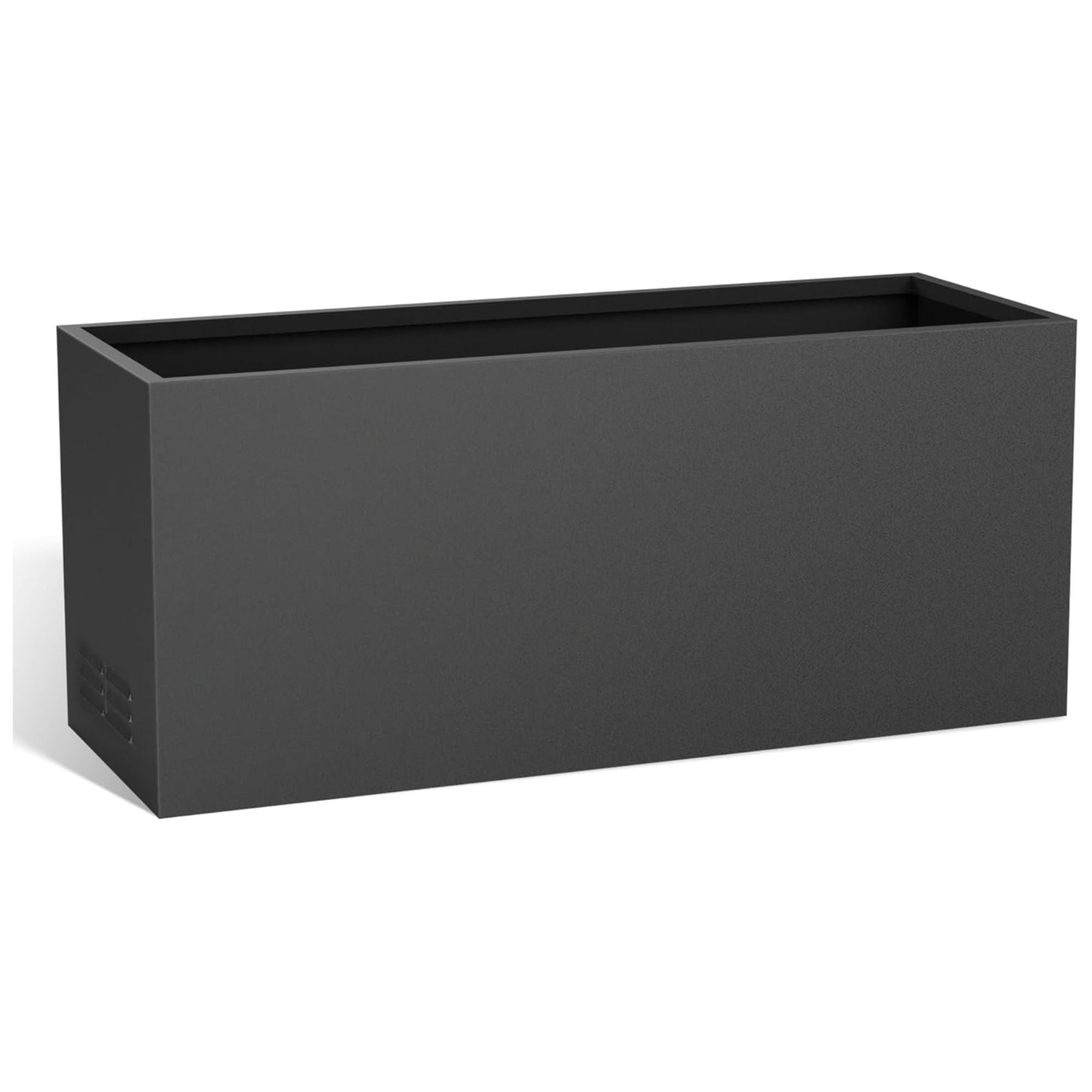 Worth Metal Planter w/Insert Plate & Drain Holes, 30" Long, Black (Open Box) - VMInnovations