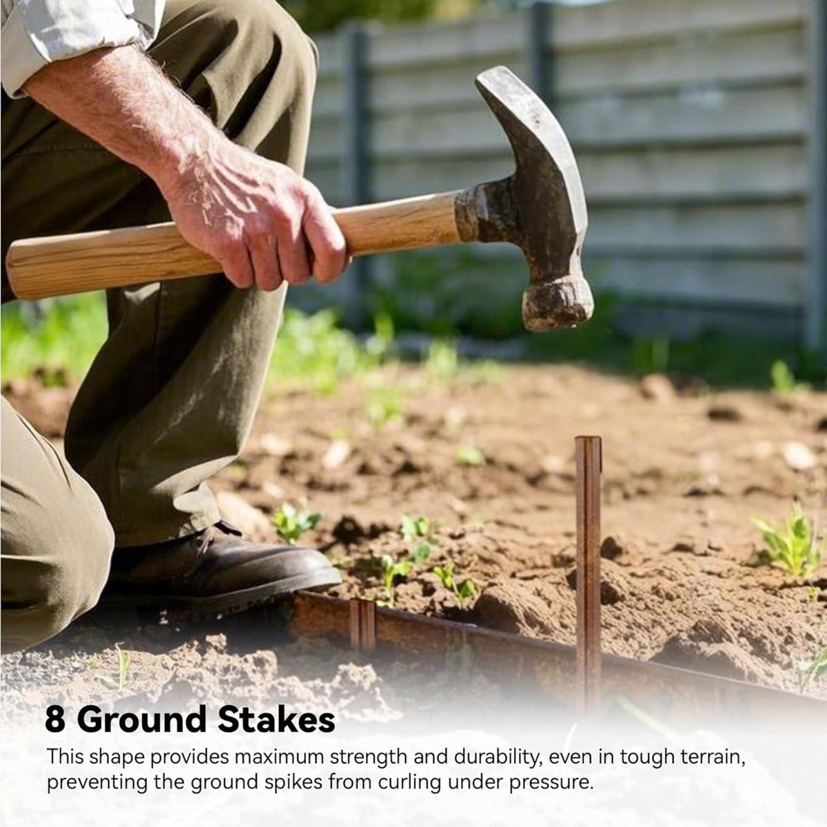 Worth Galvanized Steel Landscape Edging Roll with 8 Stakes, 8" x 25' (Open Box) - VMInnovations