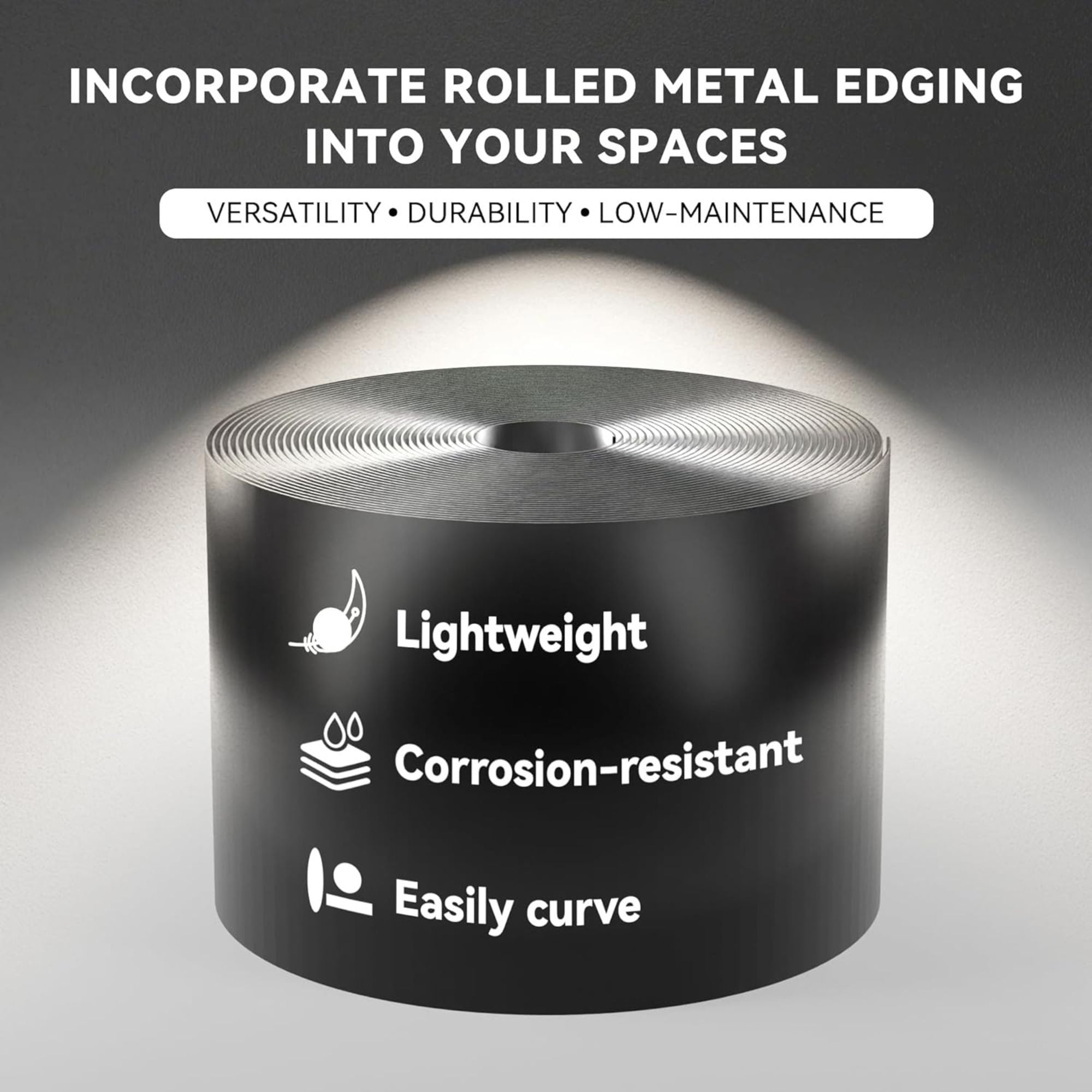 Worth Galvanized Steel Landscape Edging Roll with 8 Stakes, 10" x 25', (Used) - VMInnovations