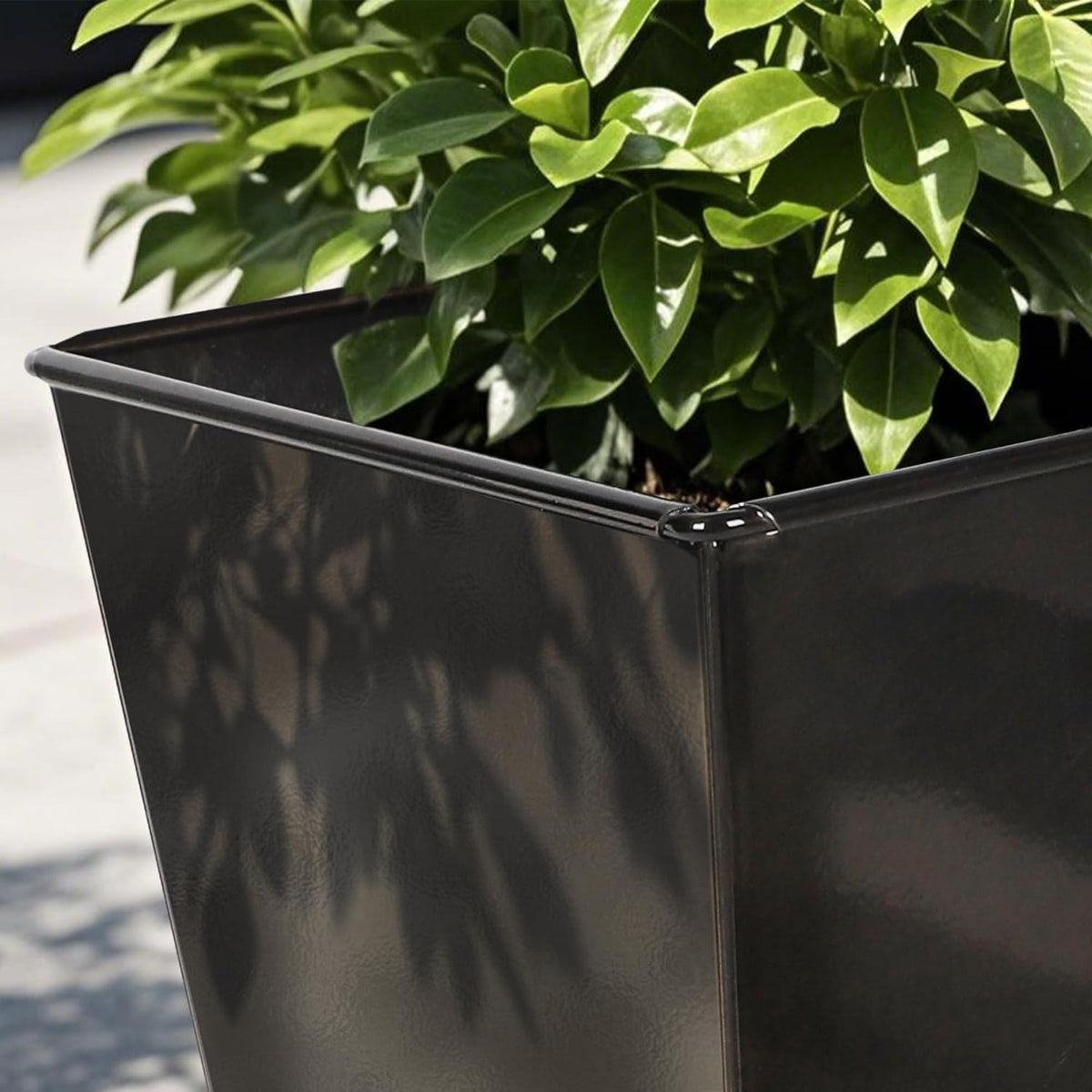 Worth 2 Pack 28" Tall Large Metal Planter, Tapered Steel Flower Pots, (Open Box)