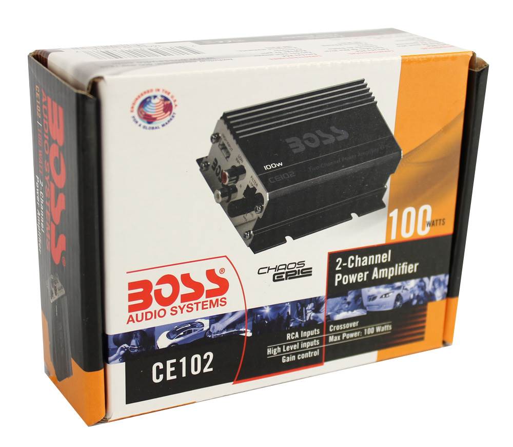 New BOSS CE102 100 Watt 2 Channel Mini Car/Motorcycle/ATV Audio Power Amplifier