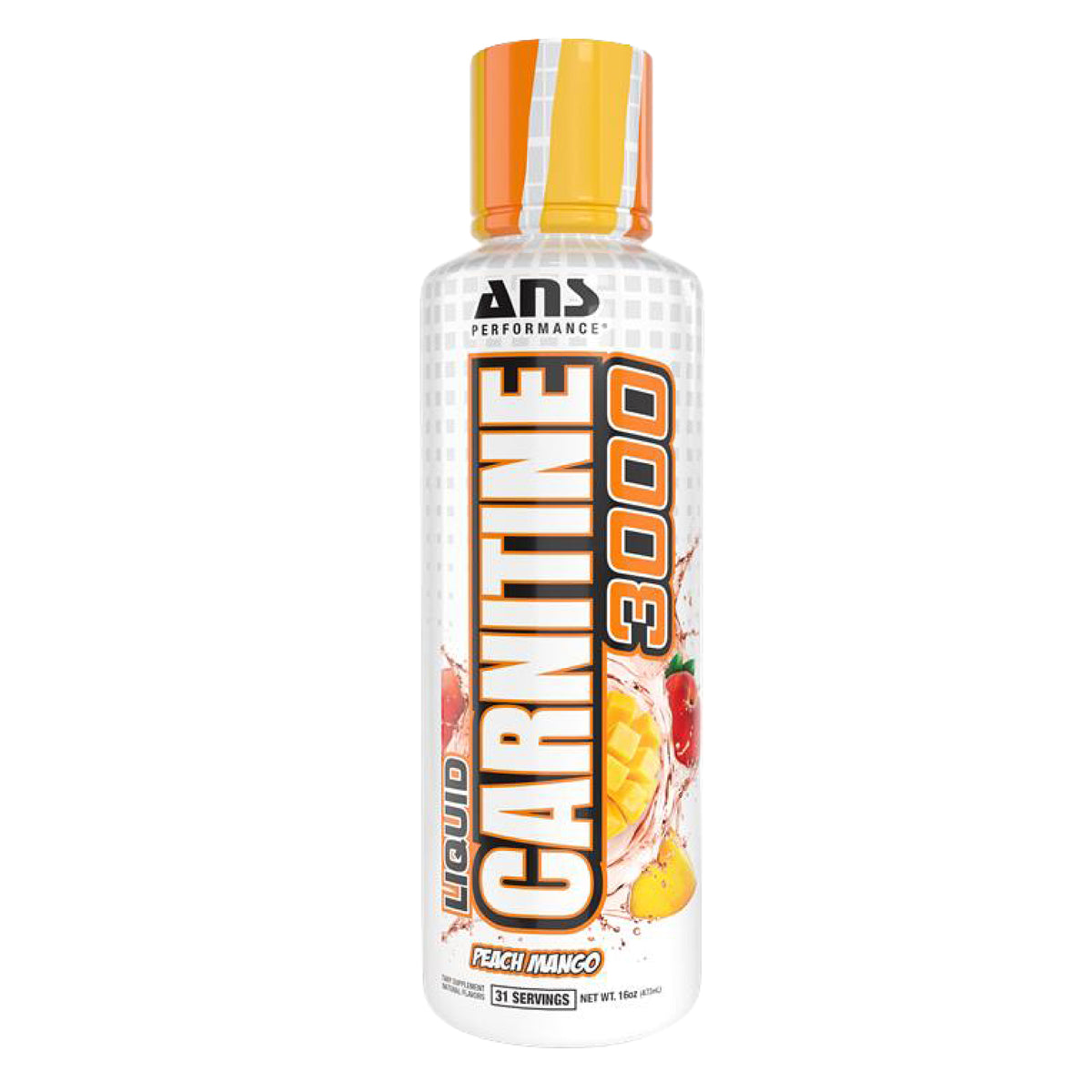 ANS Performance Carnitine 3000 for Muscle Recovery Support, 16 Oz, Peach Mango