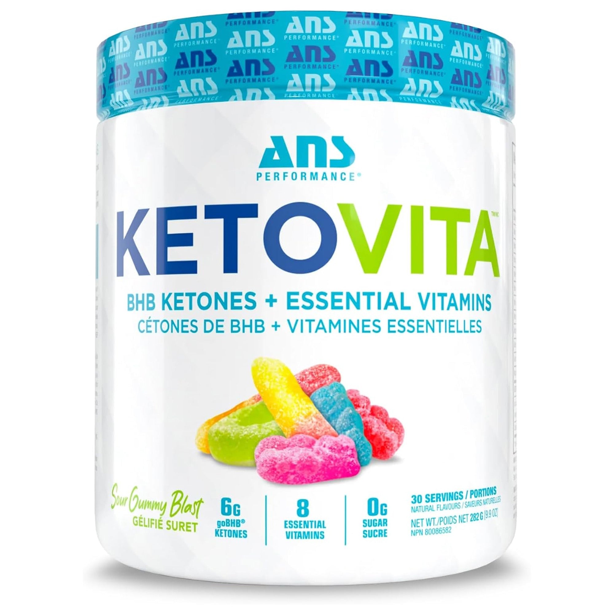 ANS Performance Ketovita Supplement Drink Powder with 30 Servings, Sour Gummy