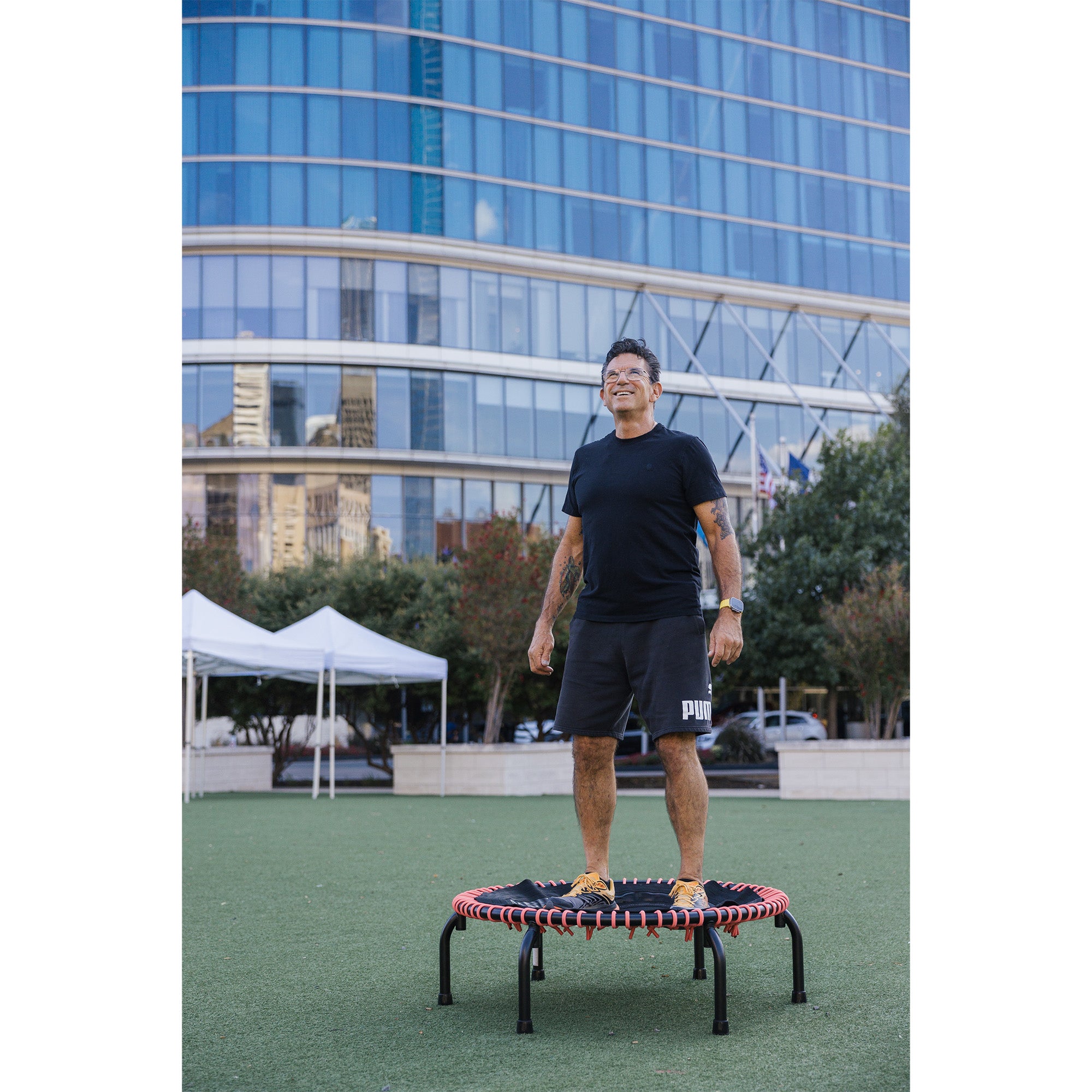 JumpSport 230 Workout Rebounder for Adults, 39" Mini Fitness Trampoline, Black