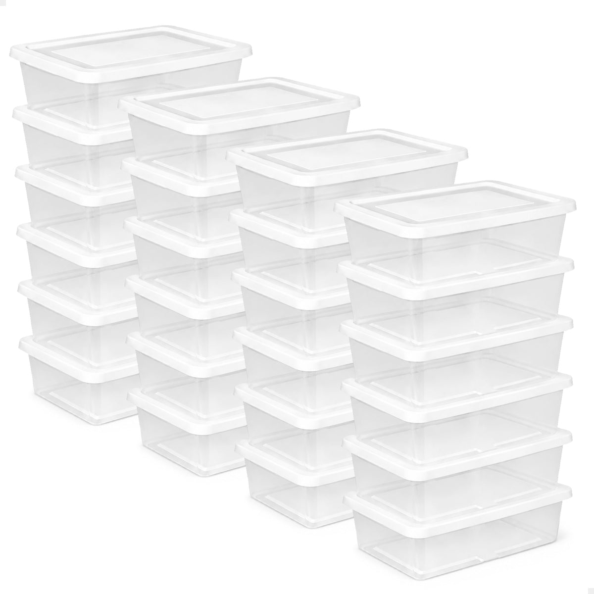 Sterilite 12Qt Storage Box, Stackable Plastic Container, Home Organizer, 24 Pack