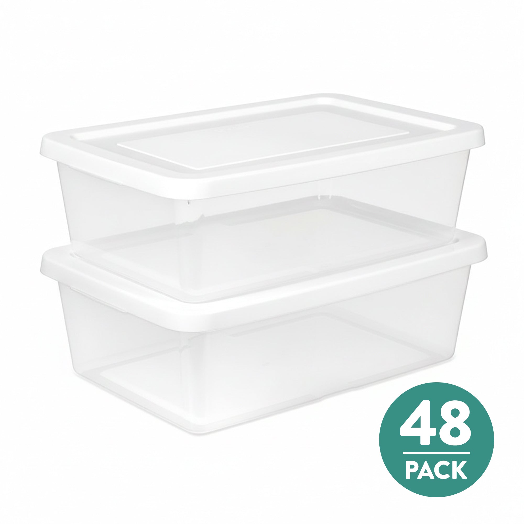 Sterilite 12Qt Storage Box, Stackable Plastic Container, Home Organizer, 48 Pack - VMInnovations