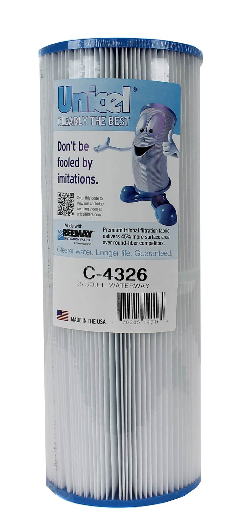Unicel 25 Square Foot Rainbow Waterway Replacement Filter Cartridge, White(Used) - VMInnovations