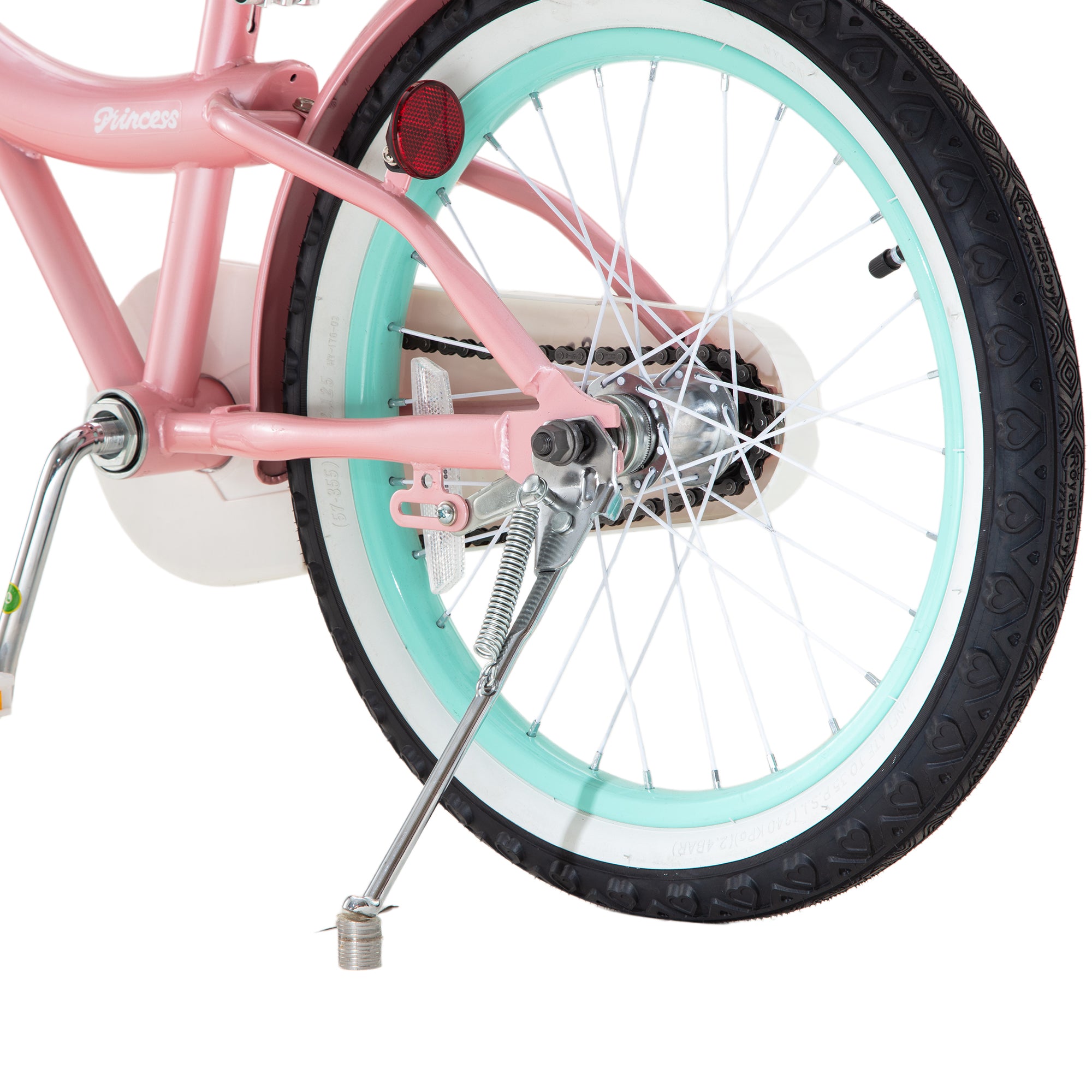 RoyalBaby Princess Girl Kid Outdoor Bicycle 18" with Kickstand, Jenny/Pink-Mint - VMInnovations