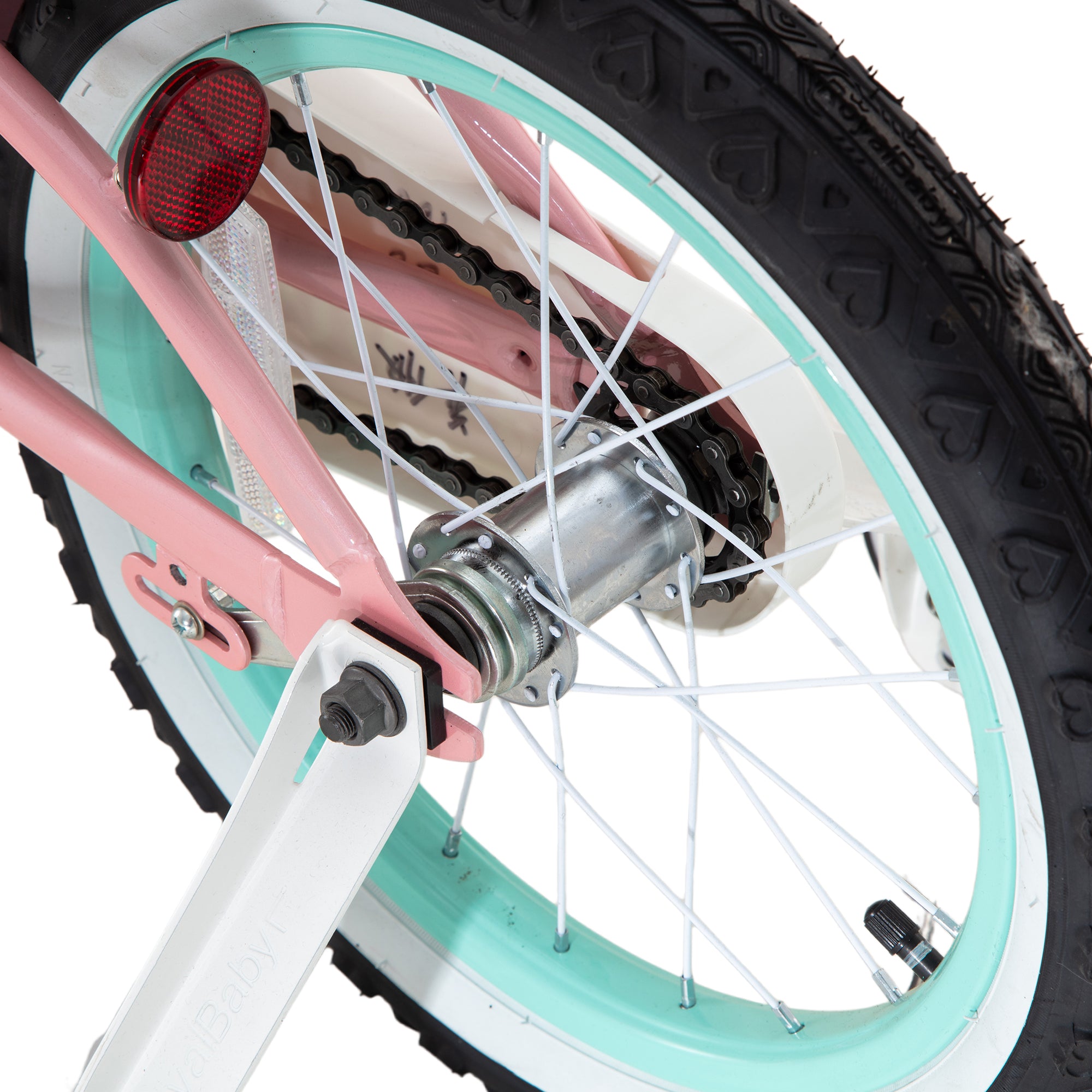 RoyalBaby Princess Girl Kids Bicycle 14" with Training Wheels, Jenny/Pink-Mint - VMInnovations
