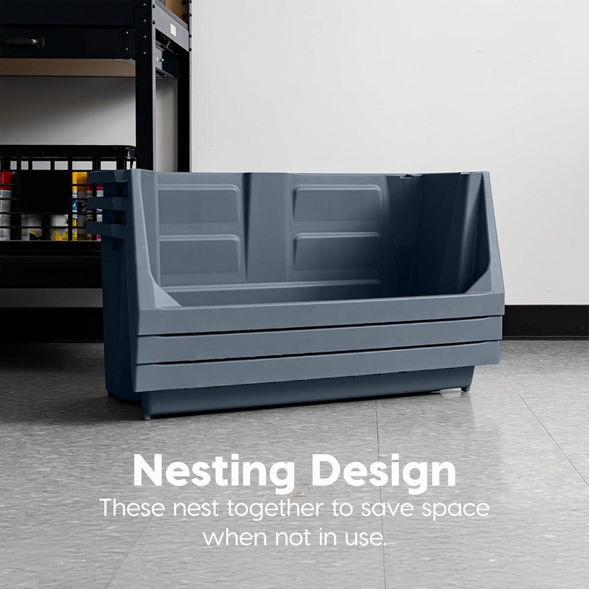 IRIS USA Open Front Storage Bins, Heavy Duty Stackable Bins, 3 Pack, (Used) - VMInnovations