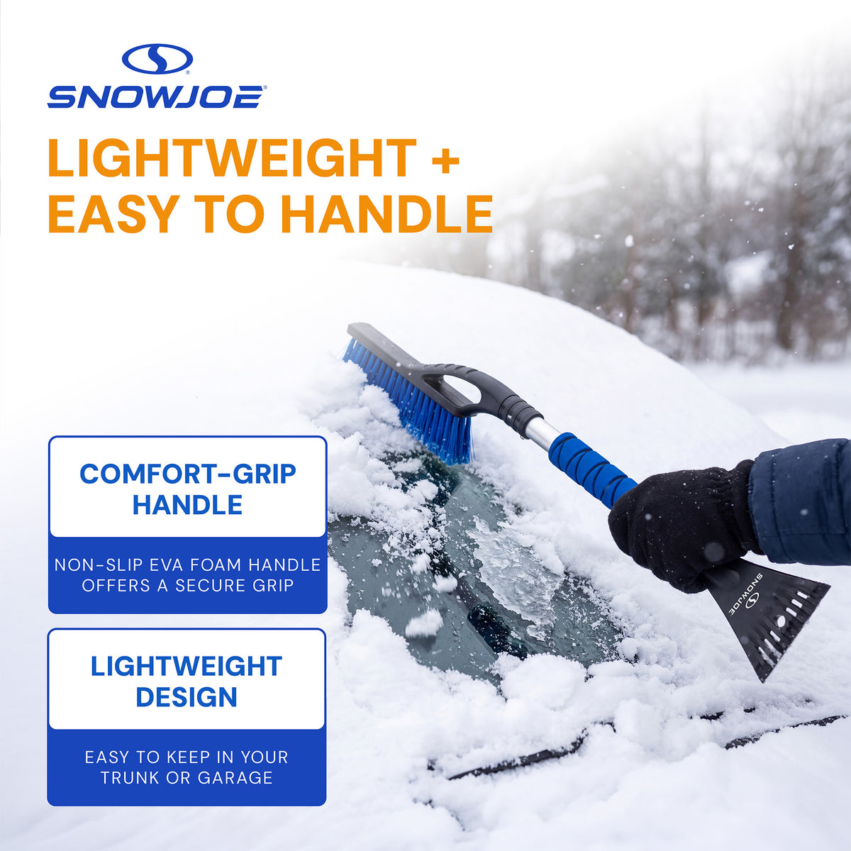 Snow Joe 27" Snow Brush and Ice Scraper for Car Windshield, 2 Pack, SJEG-SB27X2 - VMInnovations