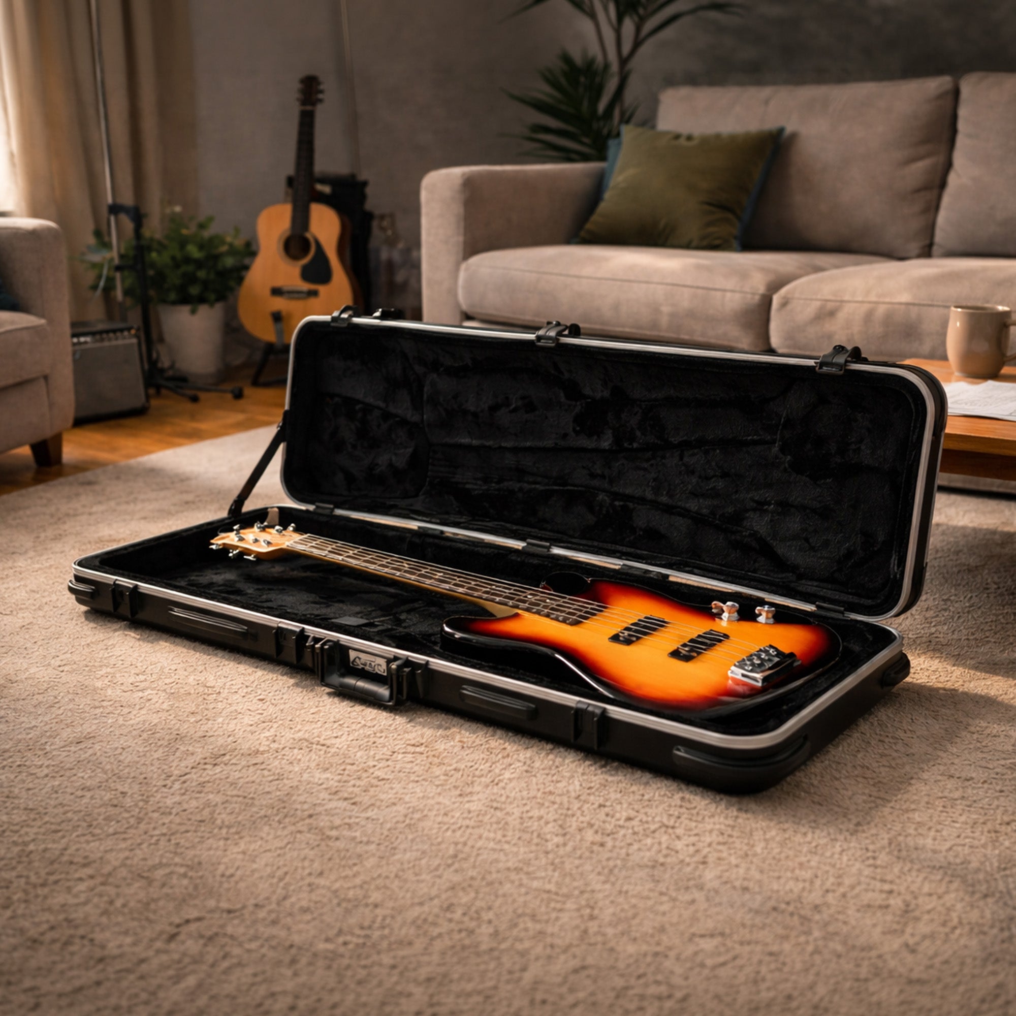 SKB Cases 1SKB-44 Electric Bass Guitar Hard Case for P and Jazz Style Bass - VMInnovations