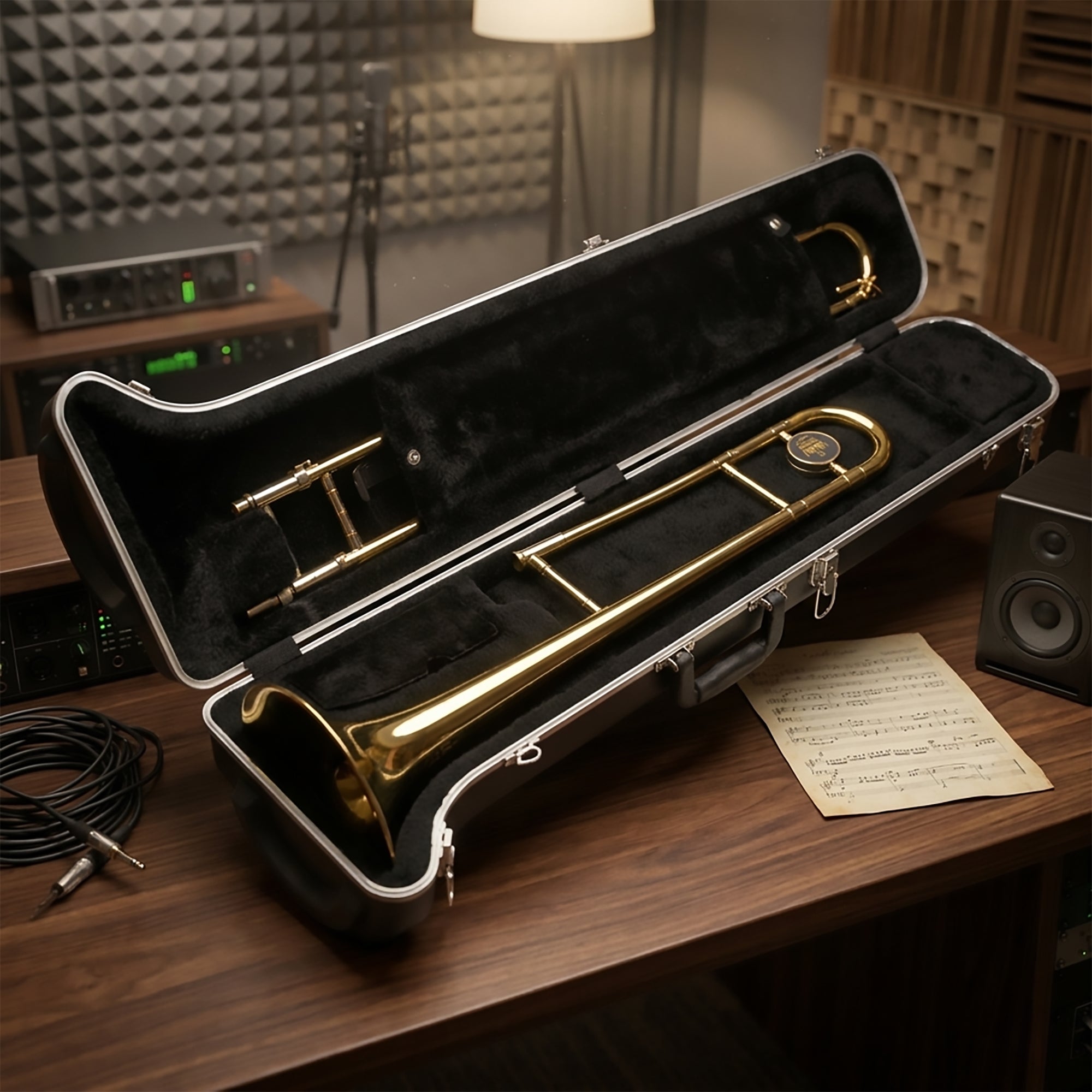 SKB Hardshell Travel Instrument Case for Small Bore Straight Tenor Trombones - VMInnovations