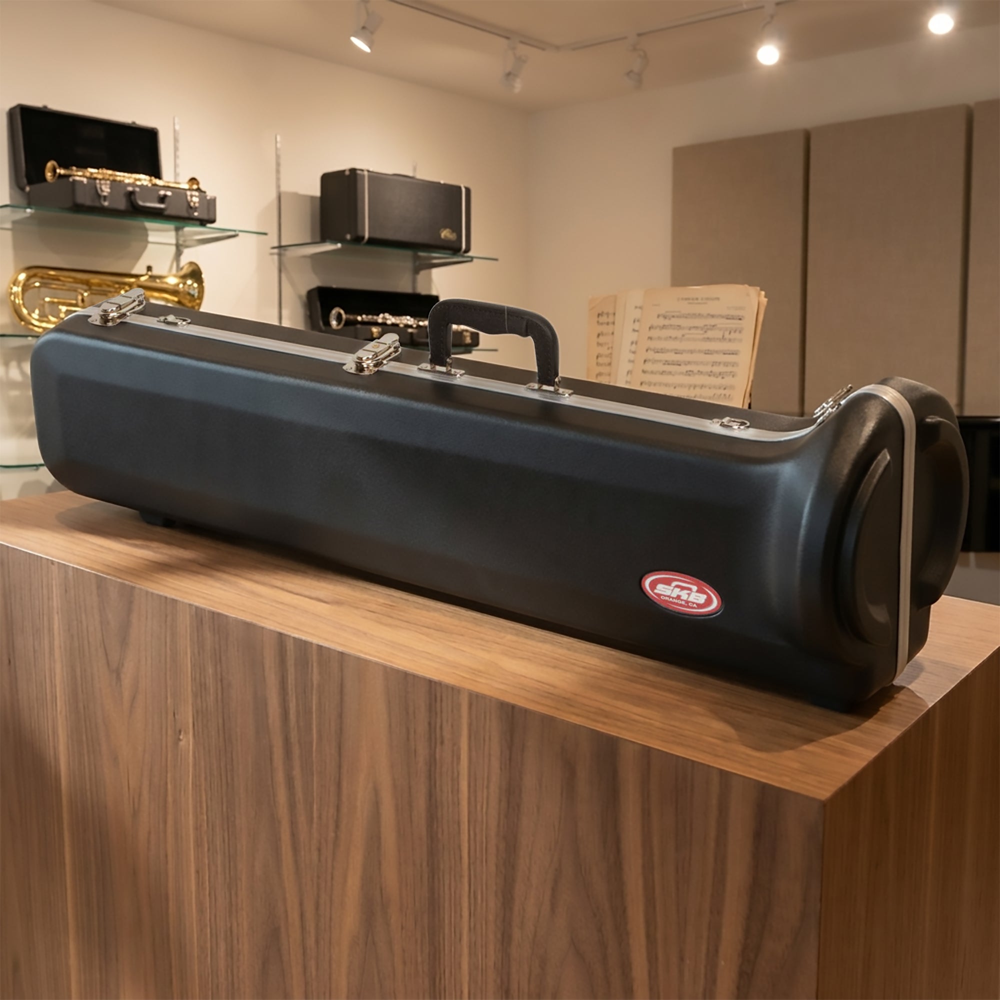SKB Hardshell Travel Instrument Case for Small Bore Straight Tenor Trombones - VMInnovations