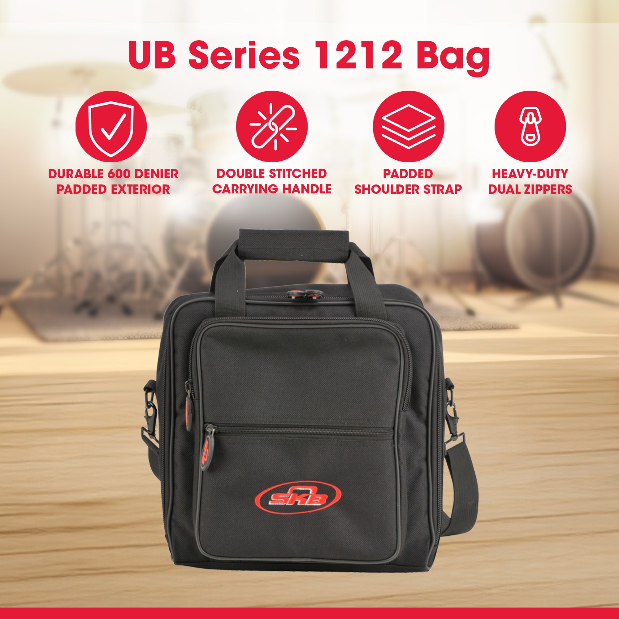 SKB Cases 1SKB-UB1212 UB Series 1212 Mixer Case, Padded Audio Equipment Bag - VMInnovations