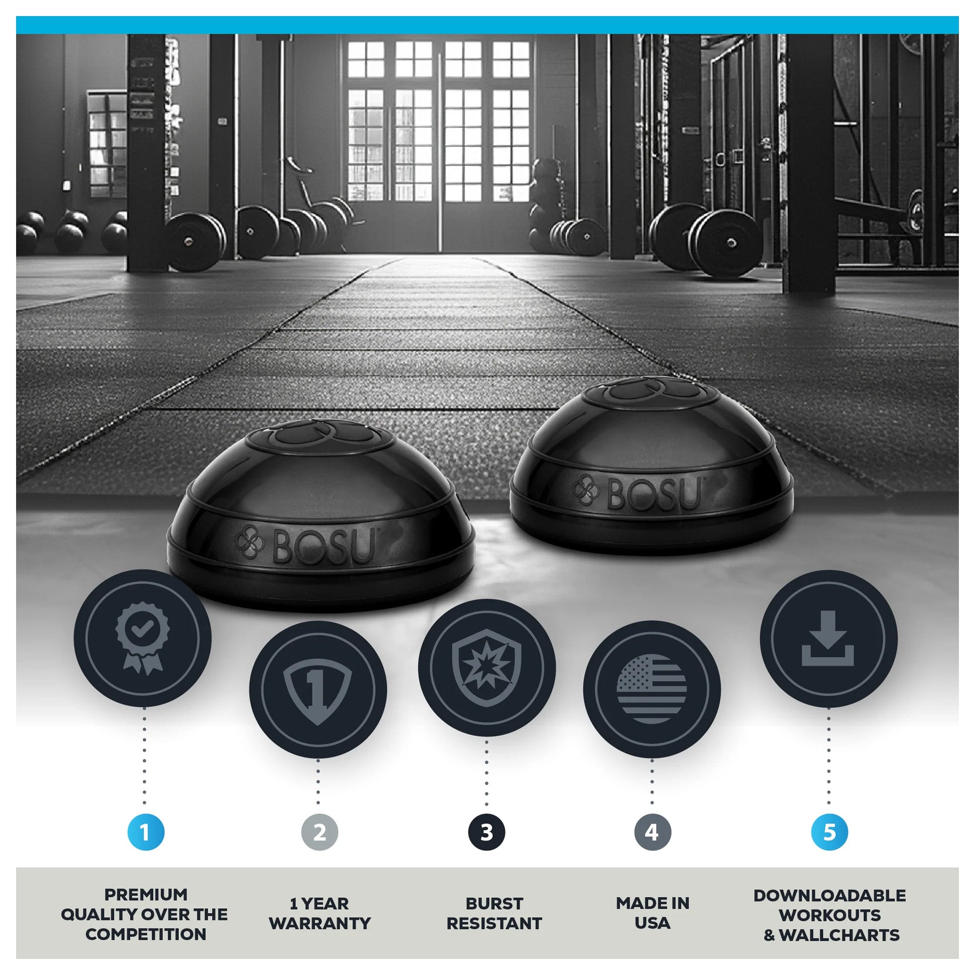 BOSU 6.5" Balance Pods, Stability Exercise Workout Equipment, 2 Pack (Open Box)