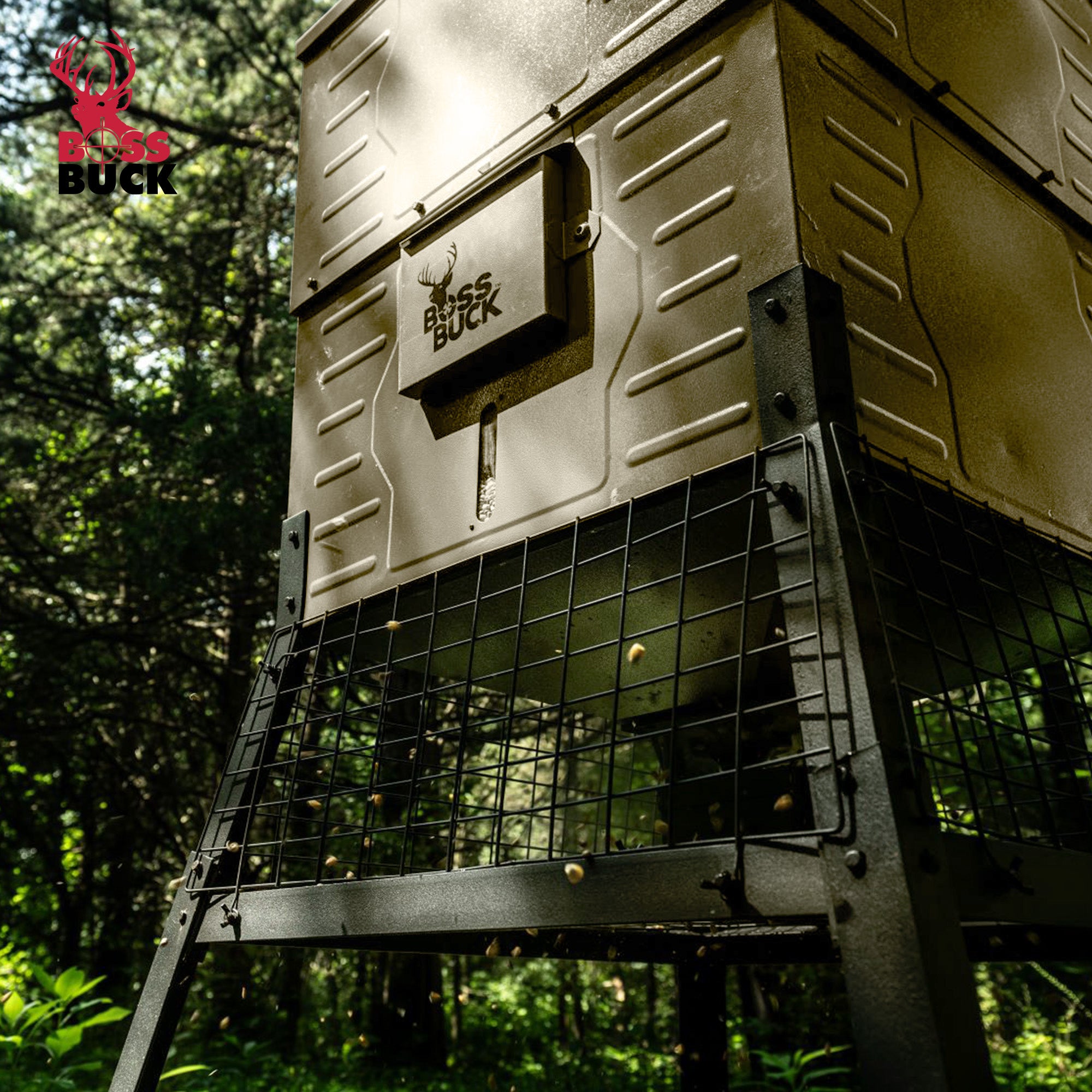 Boss Buck Stand & Fill Sled Feeder with Evolution Spin Plate, 300 Pound Capacity - VMInnovations
