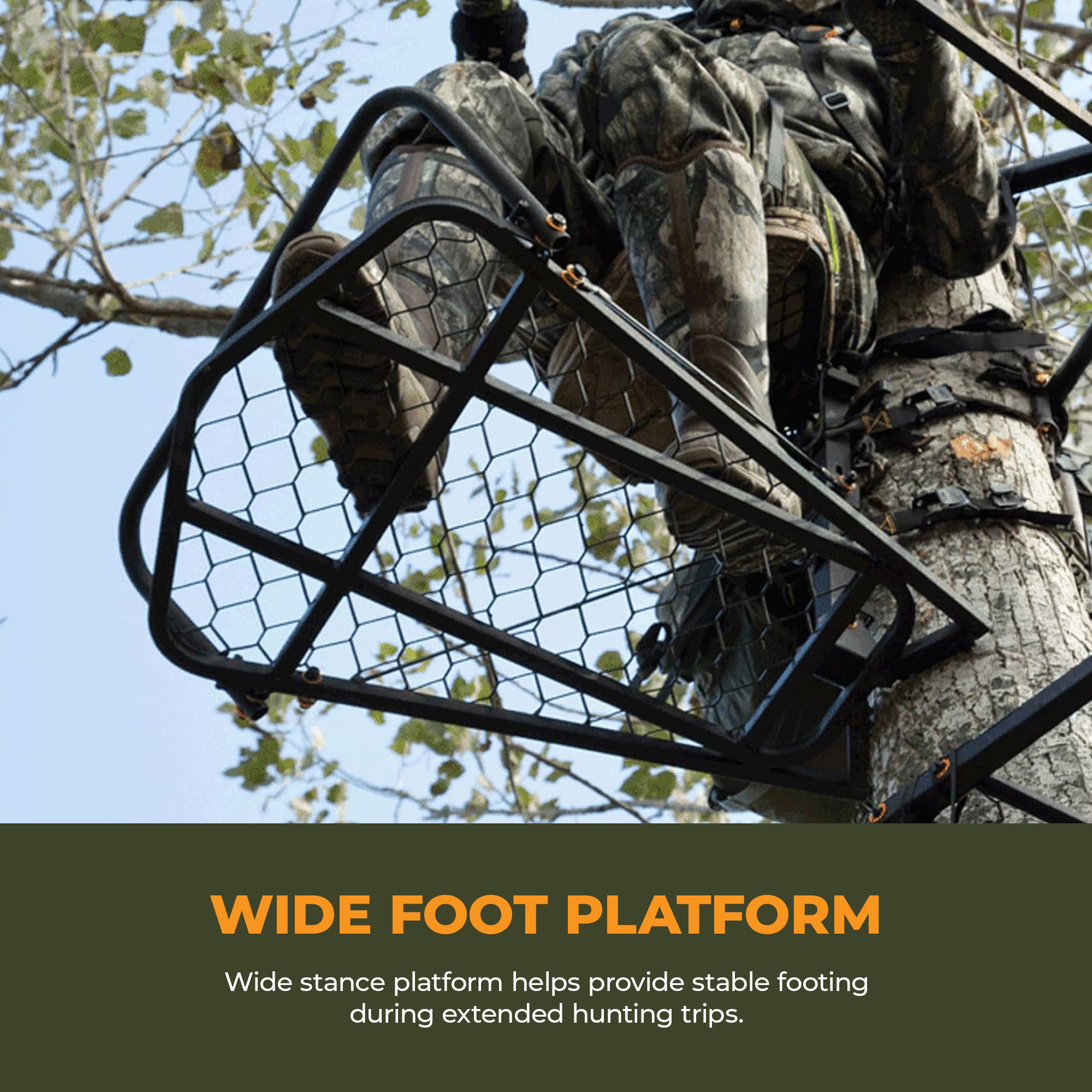 MUDDY Outfitter Hang On Hunting Tree Stand w/ Adjustable Platform & Padded Seat