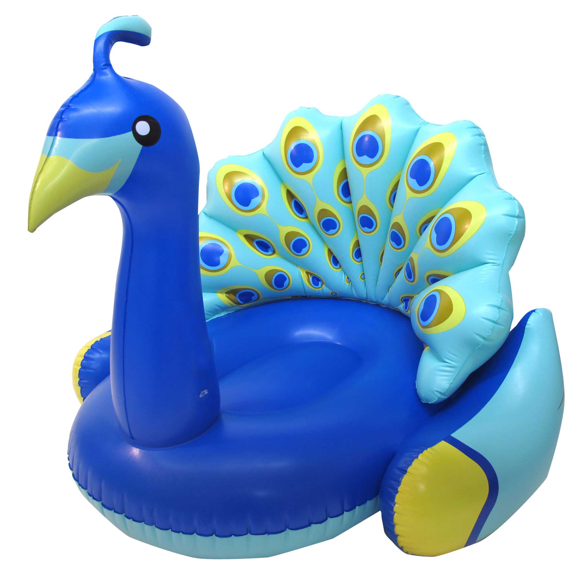 Swimline Peacock Giant Pool Float & UFO Lounge Chair Float w/ Squirt Gun(2 Pack)